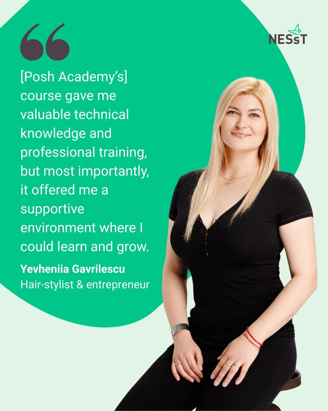 &ldquo;The experience [with Posh Academy] gave me much more than professional skills. I gained confidence in myself and the chance to build a stable career in my field.&rdquo; - Yevheniia Gavrilescu, Hair-stylist and entrepreneur

Meet Yevheniia, hai