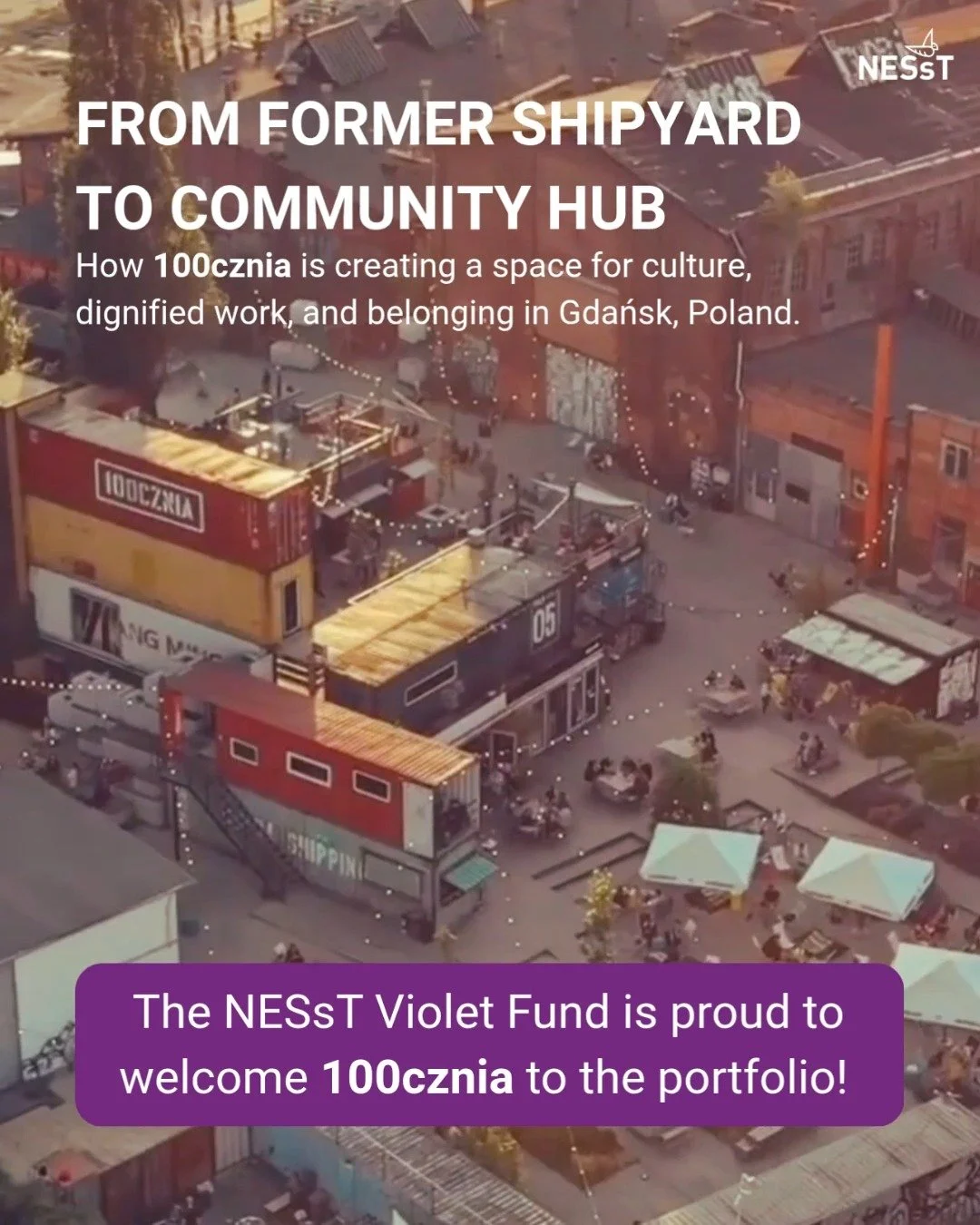 How @100cznia is creating a community space for culture, dignified work, and belonging in Poland ✨ ⬇️ 

In Gdańsk, northern Poland, 100cznia has transformed a former shipyard into a community space rooted in culture, fair employment, and social inclu