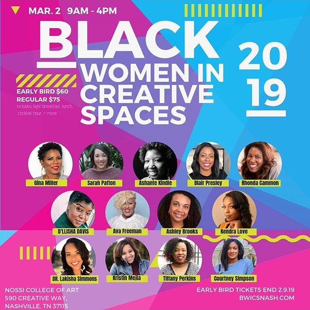 Brown girls, talented, creative , curvy, poets, bloggers, influencers, executives, strong, coils , relaxers , wisdom,  building relationships , and  excellence . Yess I'm speaking  of BLACK WOMEN IN CREATIVE SPACE @bwicsnash.com . Get your tickets to