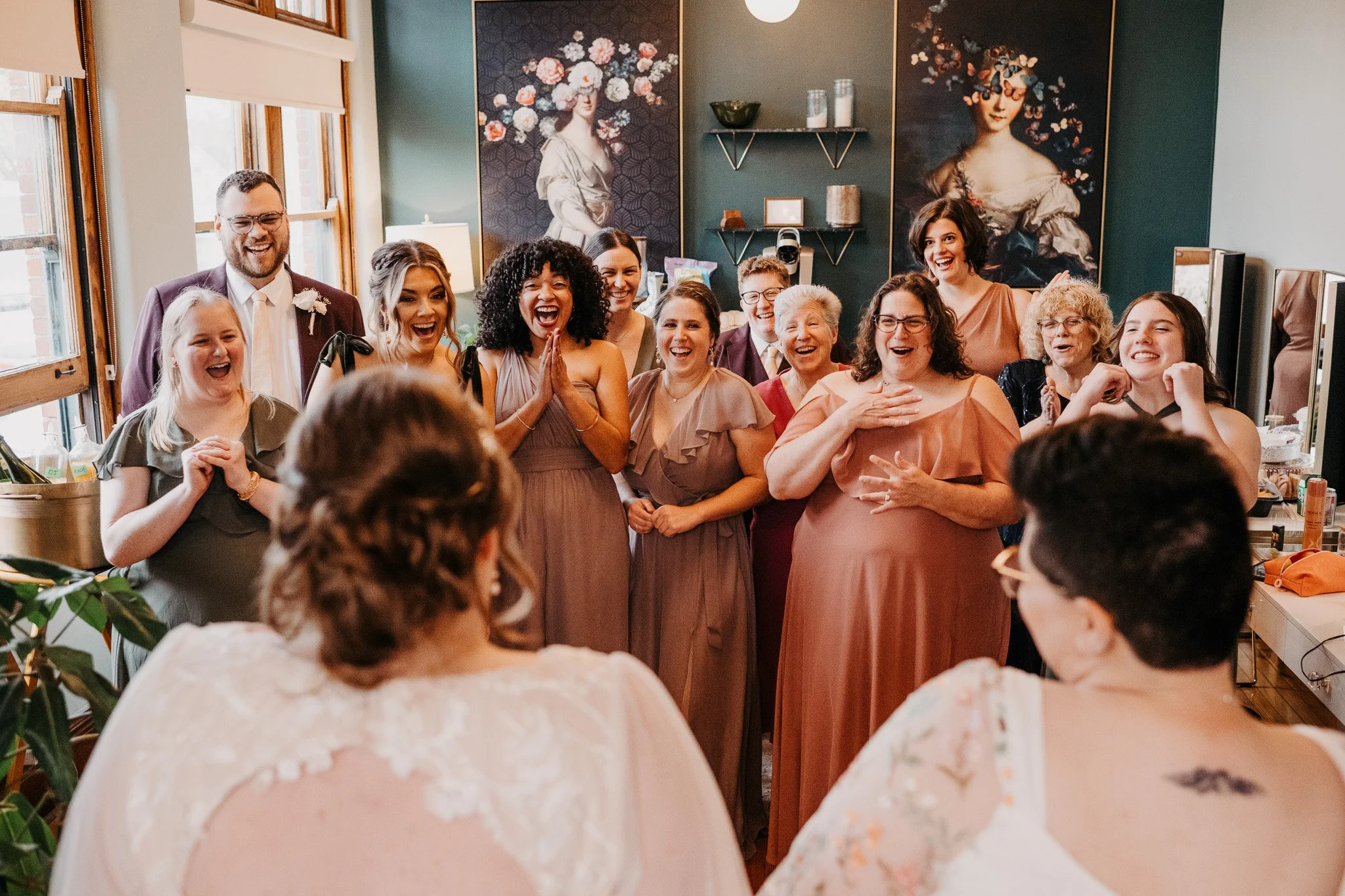 Bridal Party First Look Moment at Historic German House.jpg