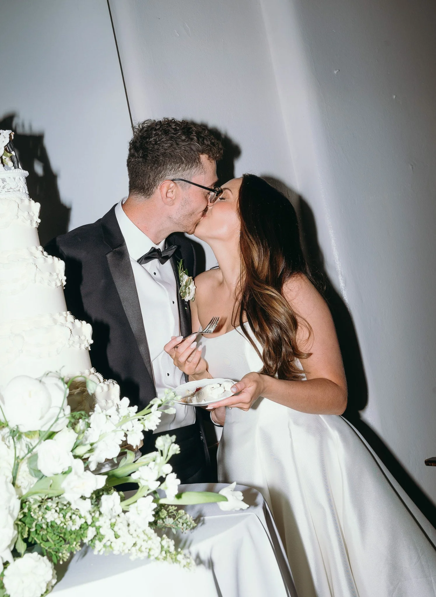 Romantic Wedding Cake Kiss at The Historic German House.jpg