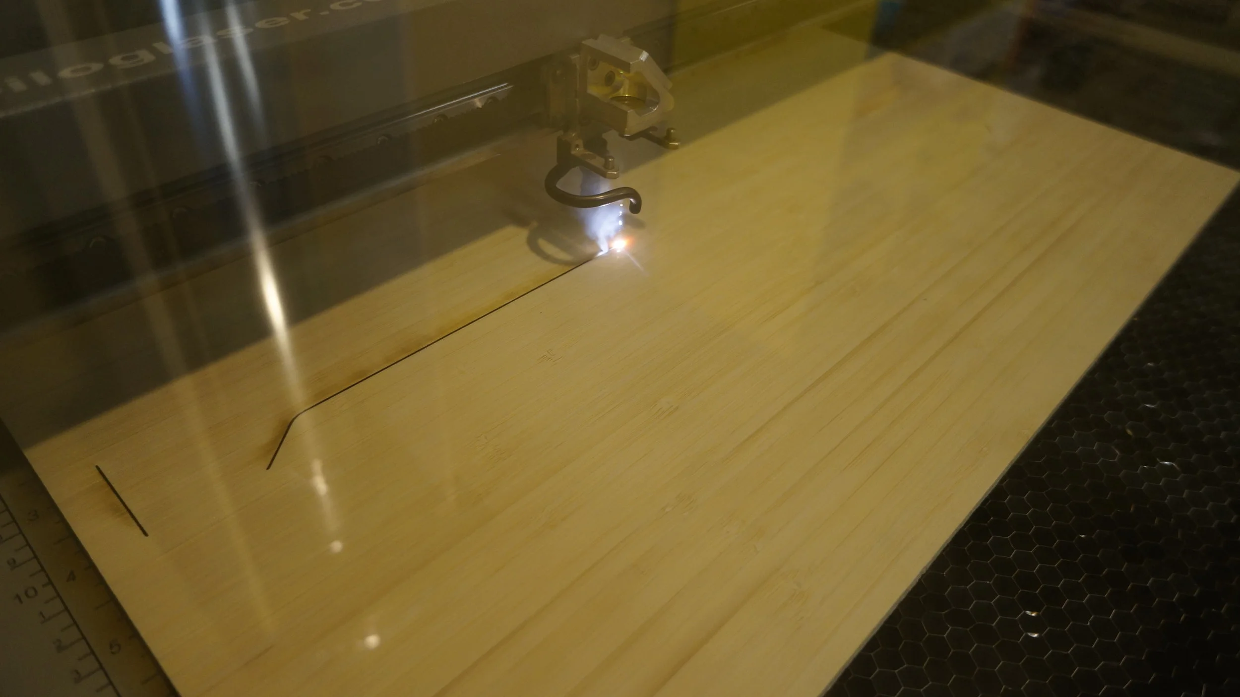  Laser cutting some router guides. 