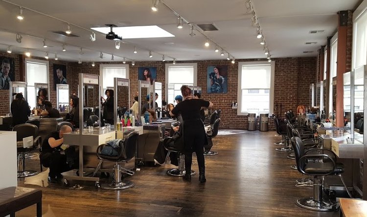 The main workspace at the Cinta Aveda Institute