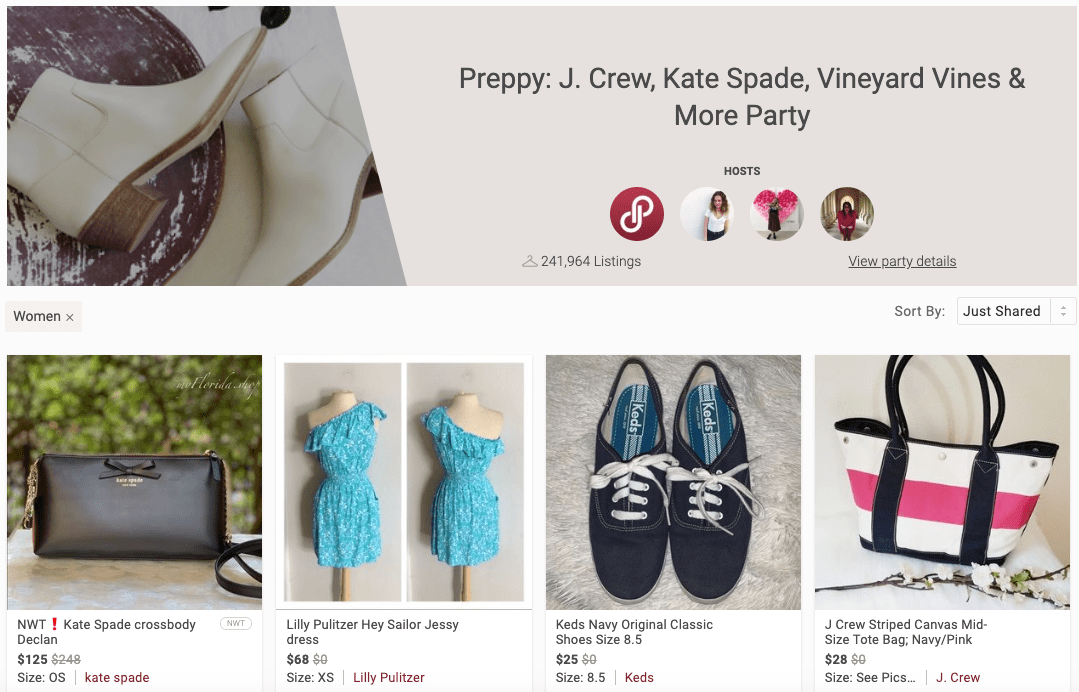 View more brands that can be shared to the party by clicking “View party details” on the party homepage (desktop view).