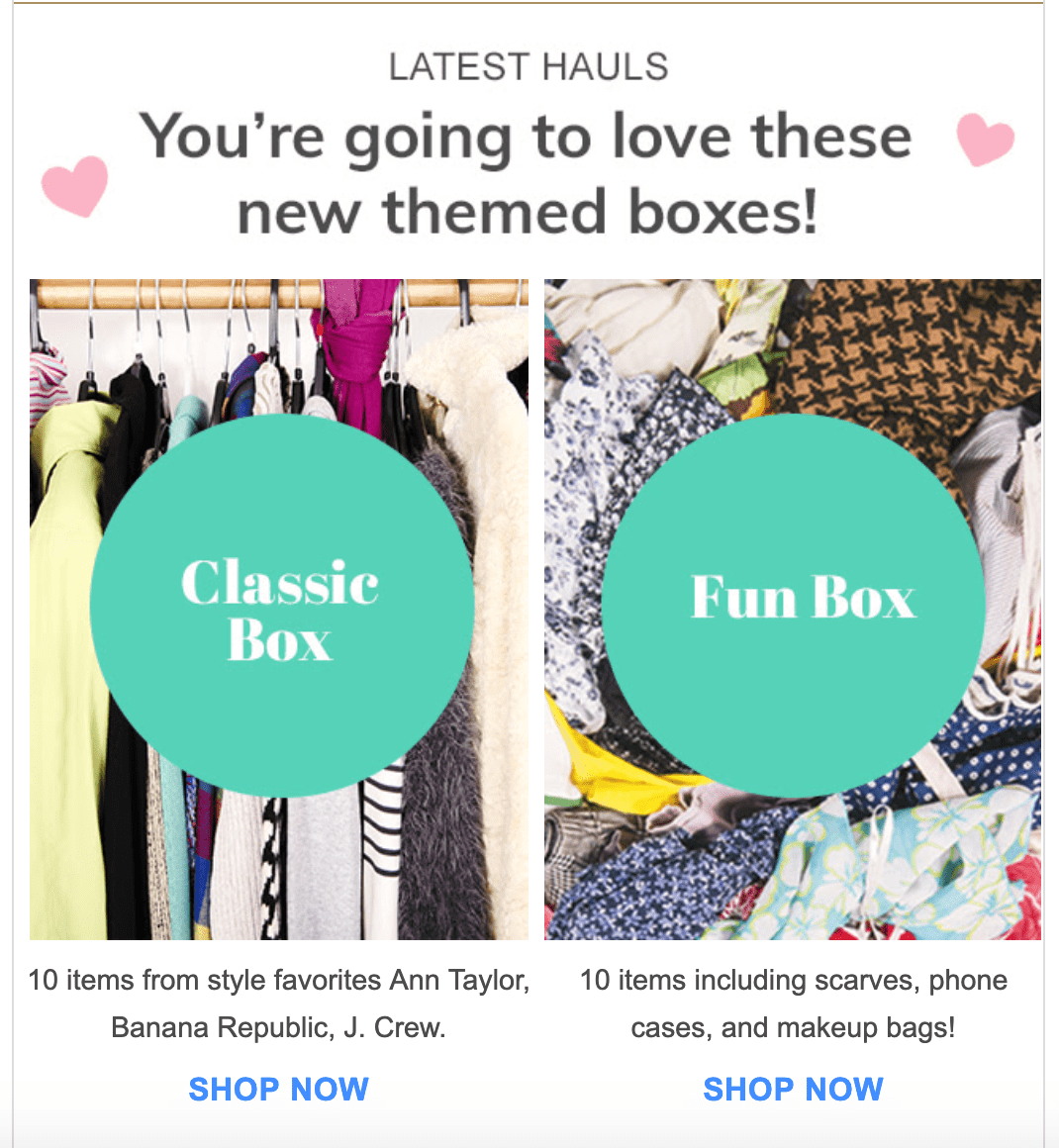 Examples of the type of mystery boxes offered.
