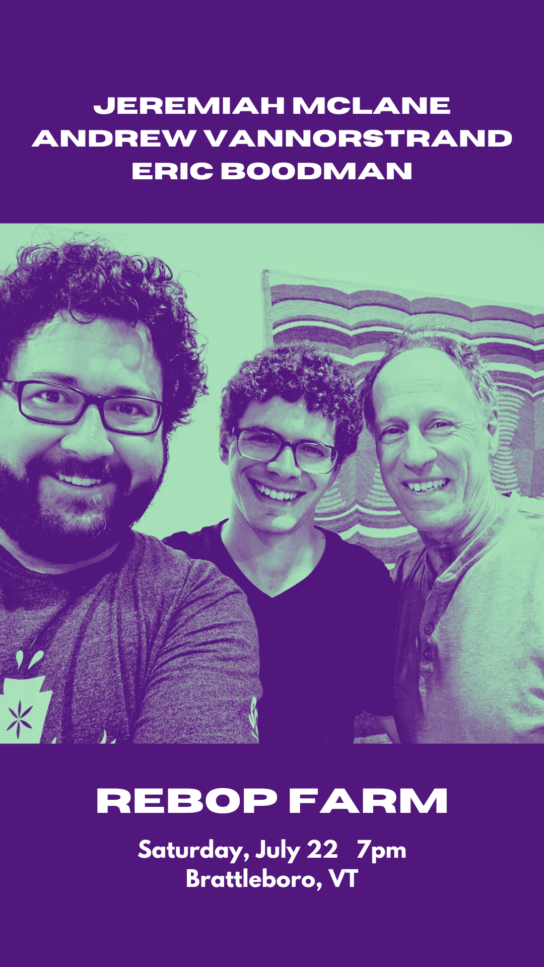 Concert: Andrew VanNorstrand/Jeremiah McLane/Eric Boodman
