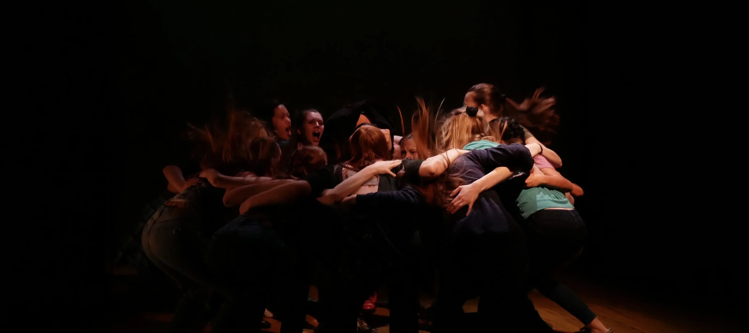 The cast of the Youth Theatre Northwest workshop production of Dust in 2018, directed by Erin Murray.