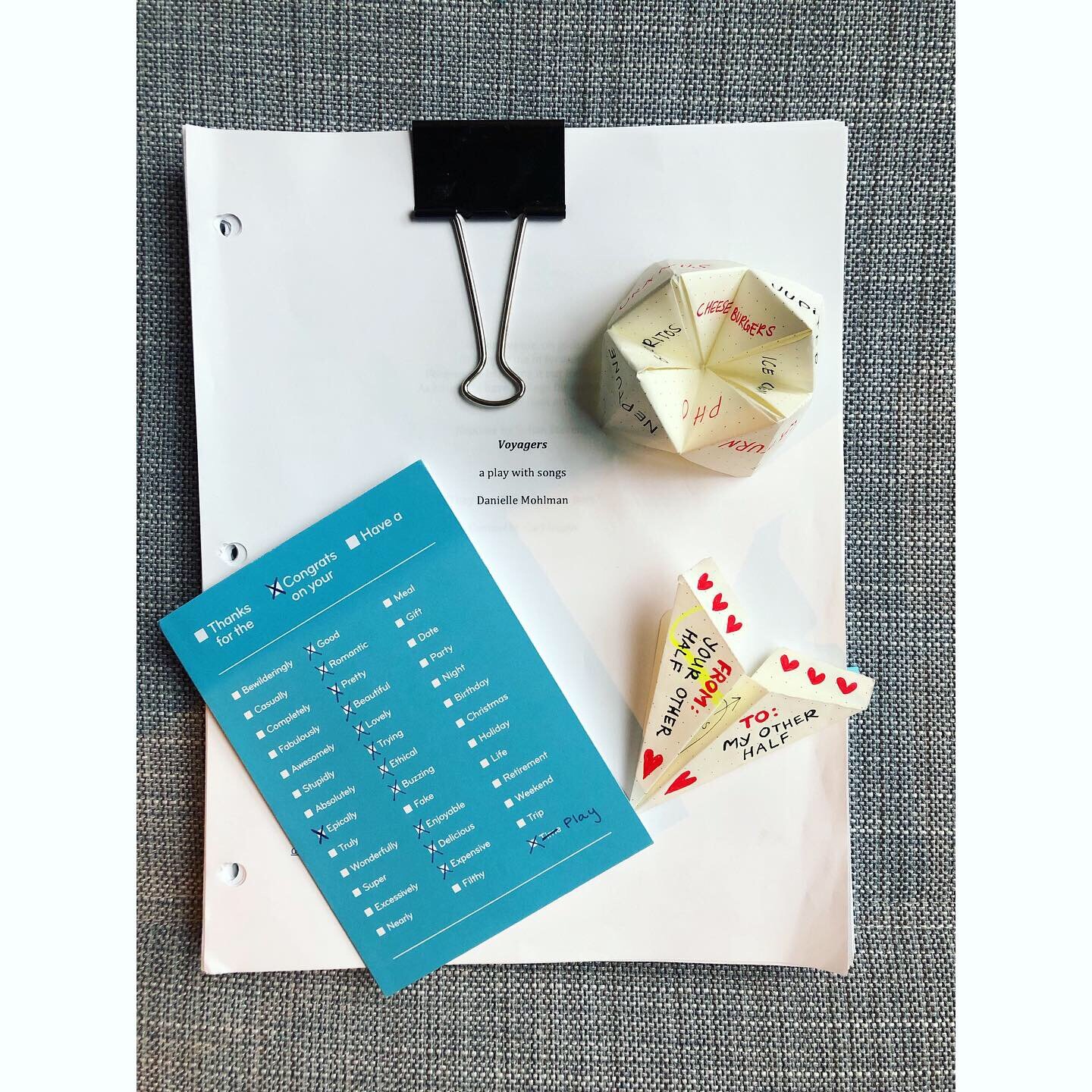 The script, and some really lovely artifacts, from the 2019 workshop of Voyagers at ACT Theatre.