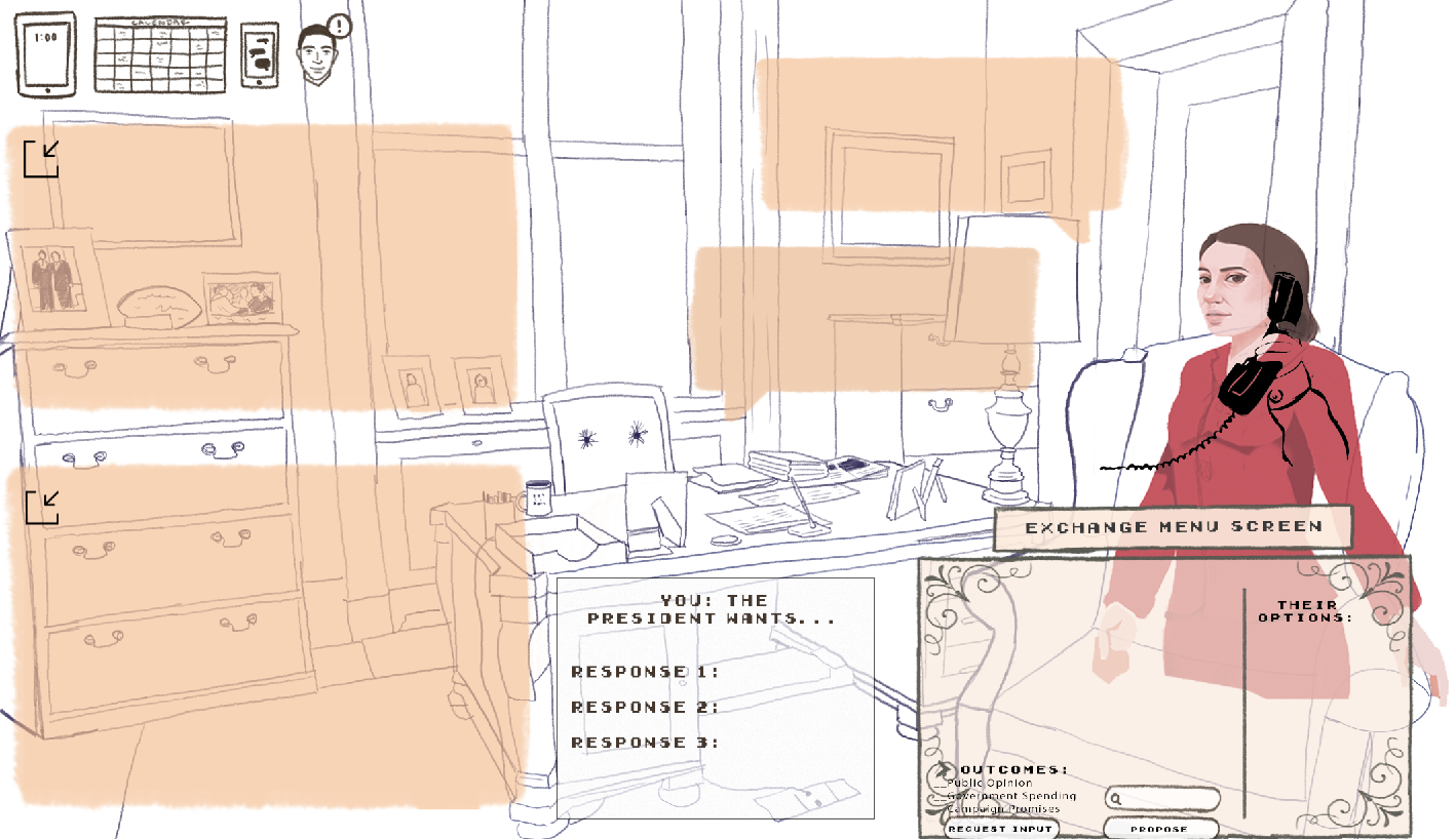 COLOR PALETTE AND DIALOGUE PLACEMENT: