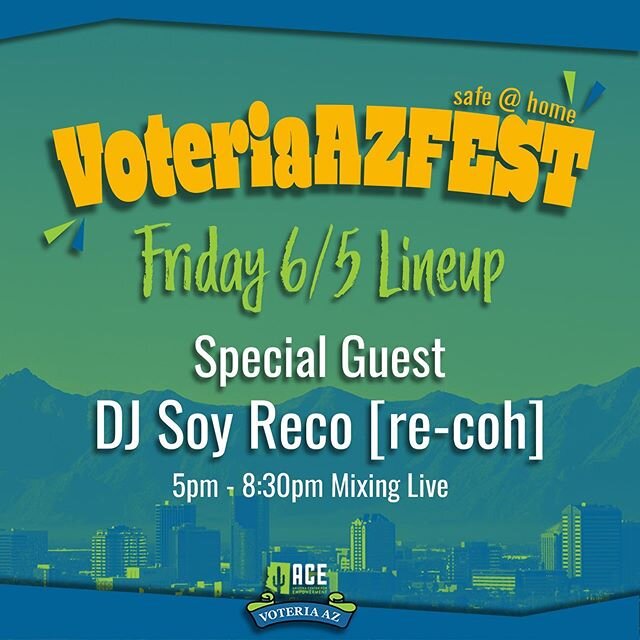 Have y&rsquo;all seen our most recent story? #VOTEriaAZFEST is soon.
Swipe left to check out our amazing lineup with local artist. What are you most excited for? Comment below! ⬇️ Don&rsquo;t forget to let your friends and family know about our commu