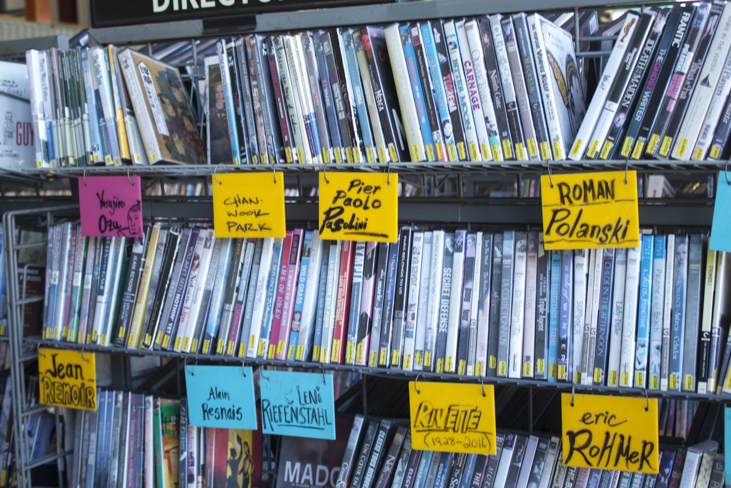  A plethora of movie catagories inside Vidiots, the 31 year old movie rental store located at 302 Pico Blvd, Santa Monica, CA 90405 on November 29, 2016. The unique store had trouble in recent years trying to find funding to keep its doors open. At t