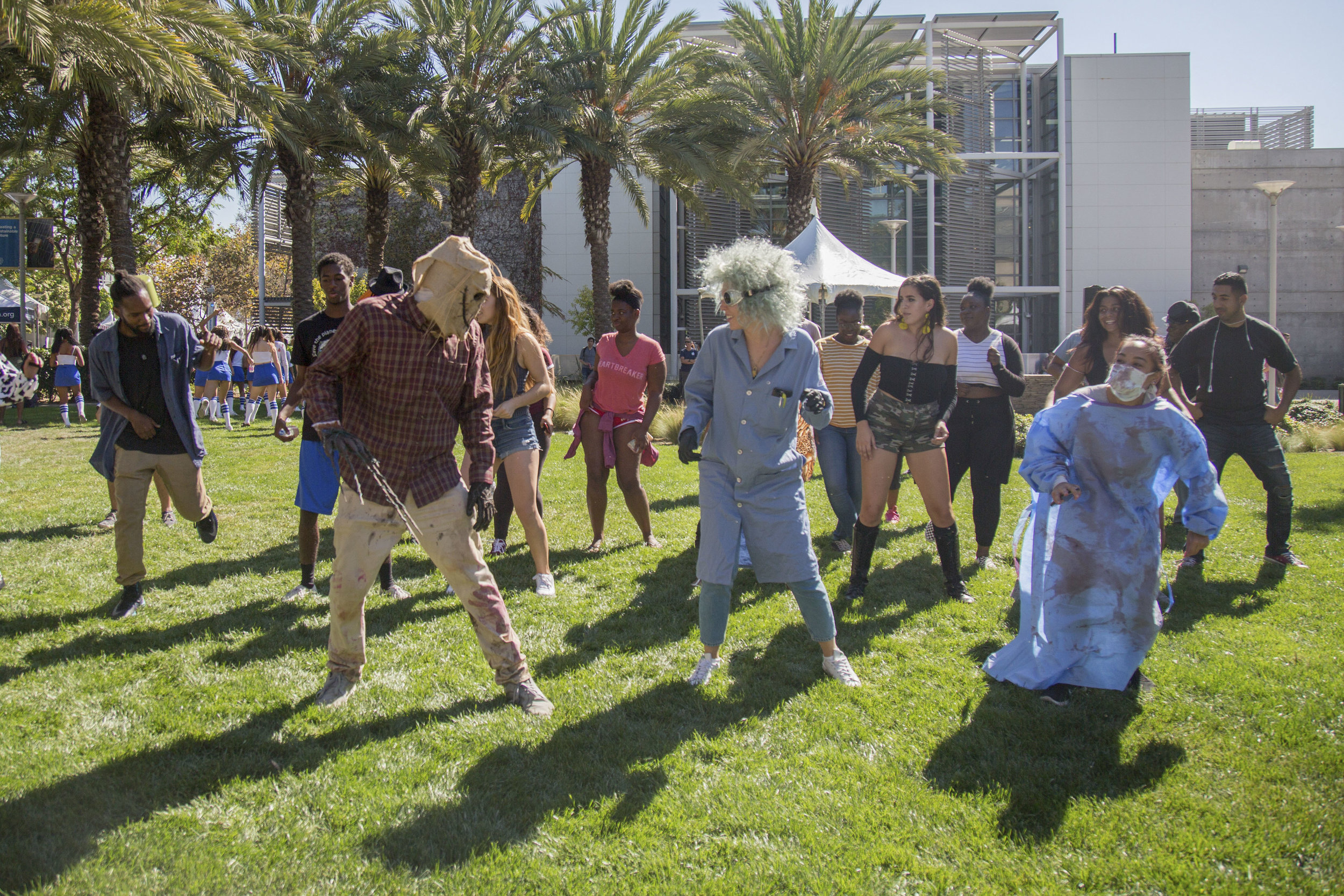  Students dance to the music during Club Row event at Santa Monica College Main Campus on Thursday, October 26th, 2017 in Santa Monica, Calif. (Photo by Yuki Iwamura) 