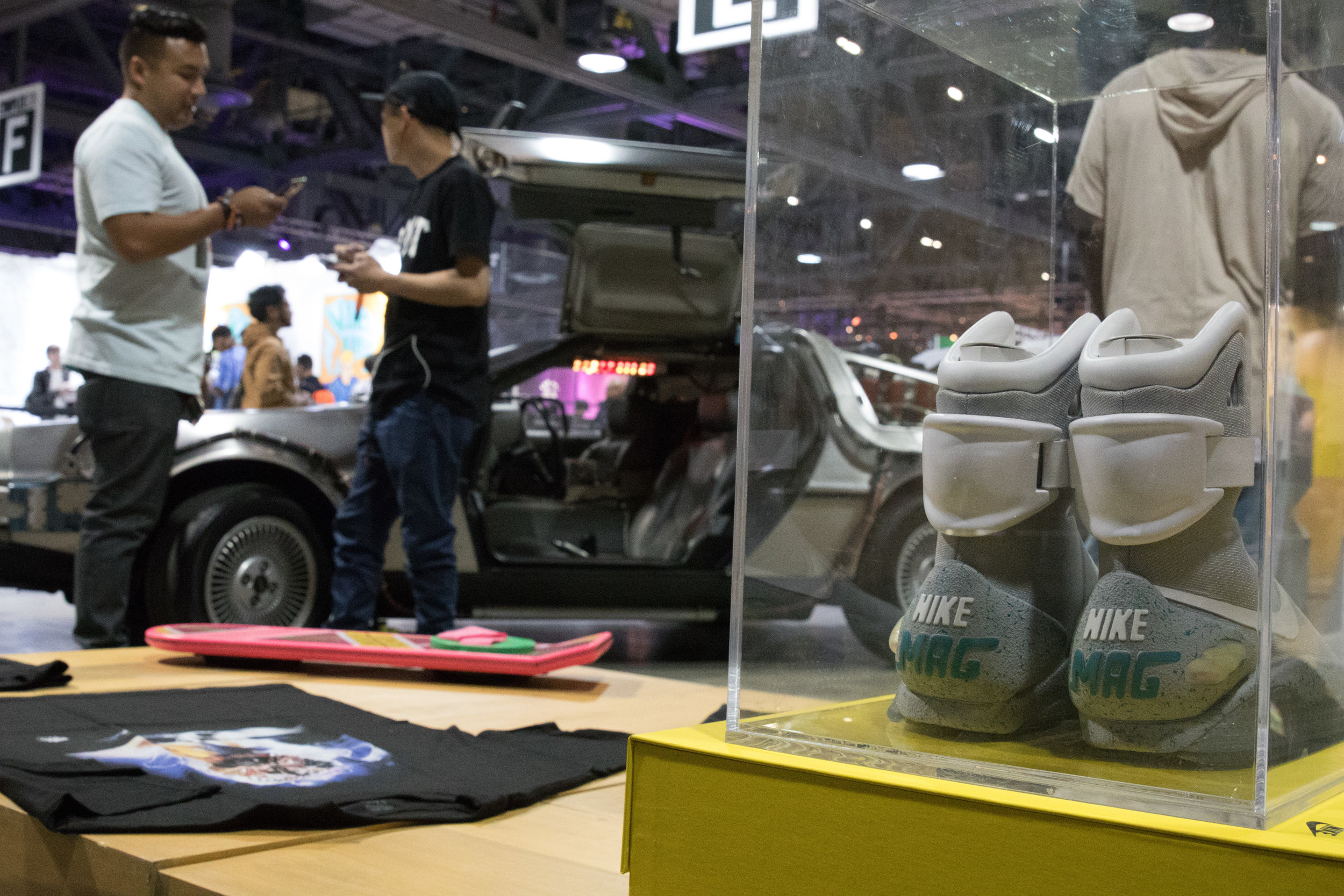  A display of merchandise and props from the movie "Back To the Future" were on display and available for purchase at the 2017 Complexcon. The props showed "The internet coming to life", the main focus of Complexcon. The event took place on November 