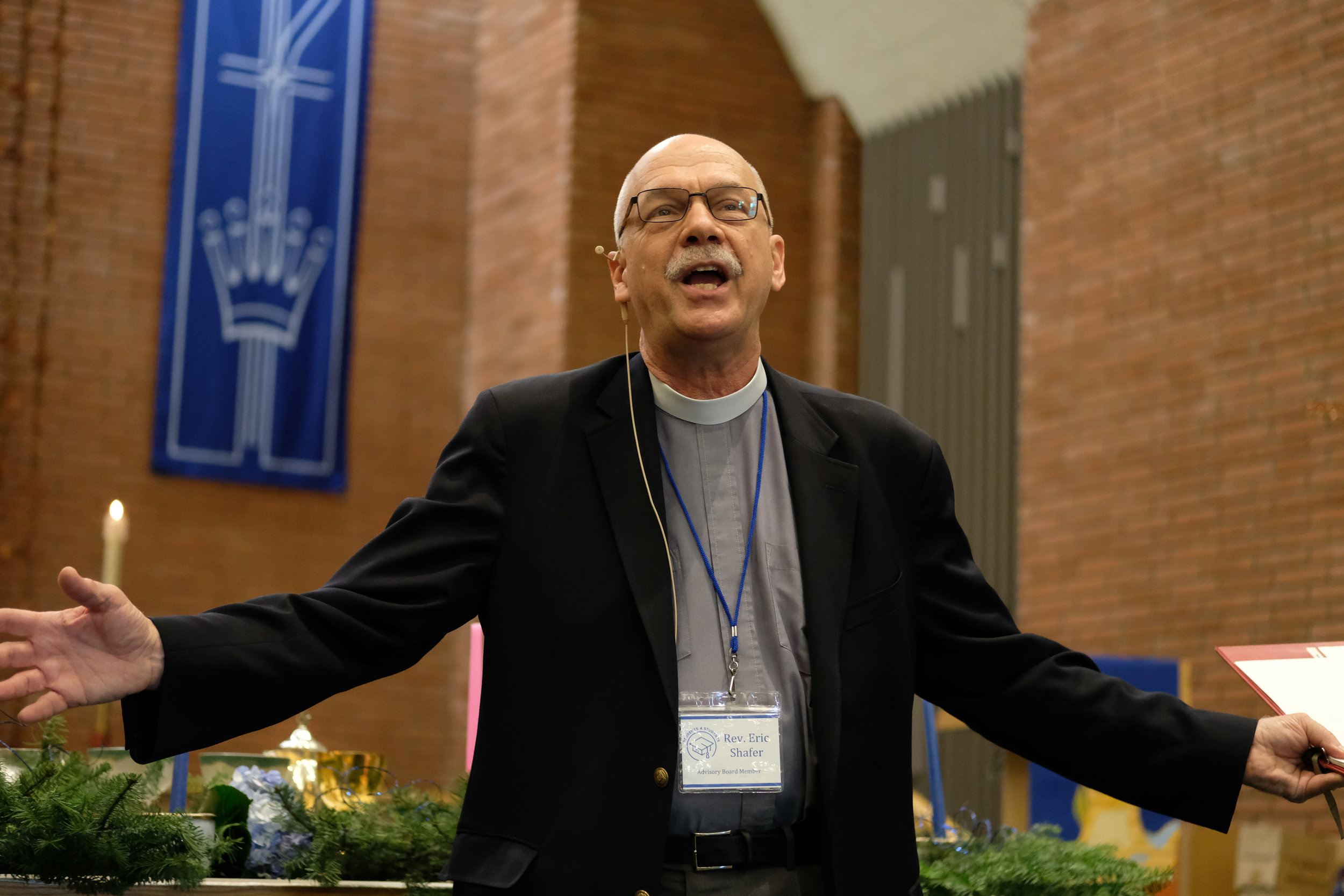  Rev. Eric Shafer the pastor at Mt. Saint Olive during his  sermon talks about homeless college students and waht the Student 4 Student homless shelter means to him on December 3, 2017 in Santa Monica, CALIF. (Photo by Jayrol San Jose) 