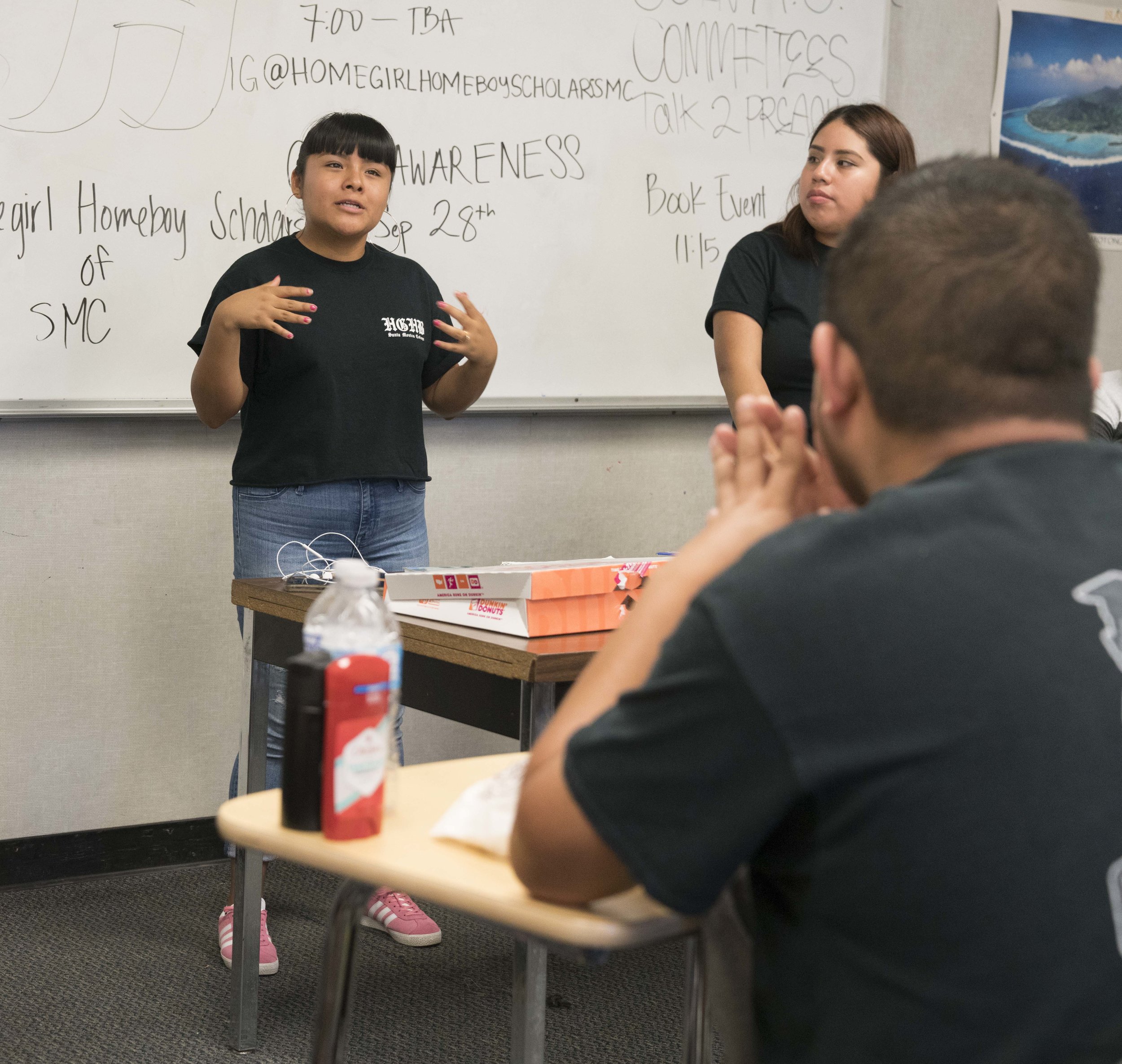  Santa Monica College student and DACA recipient, Salma Aguilar Morales, 19, speaks at a meeting of the Homegirl & Homeboy Scholars of Santa Monica College at Santa Monica College on September 21, 2017.  Aguilar Morales is a Vice President of the clu