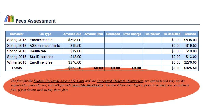Optional Fees, Weren't so Optional
