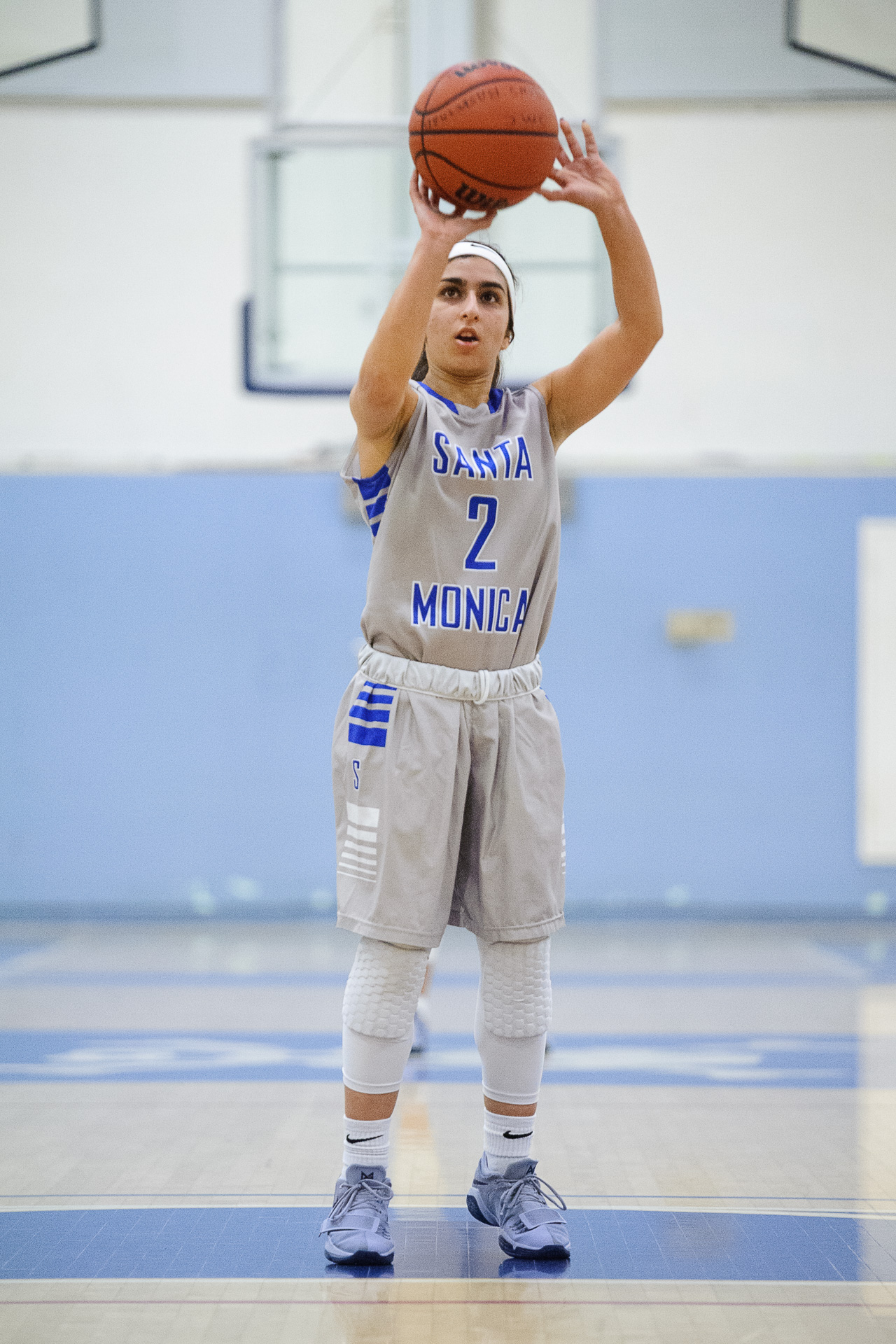  Guard Jessica Melamed (2) of Santa Monica College shoots free throws after getting fouled in the act of shooting. The Santa Monica College Corsairs lose the game 62-72 to the Bakersfield College Renegades. The game was held at the SMC Pavilion at th
