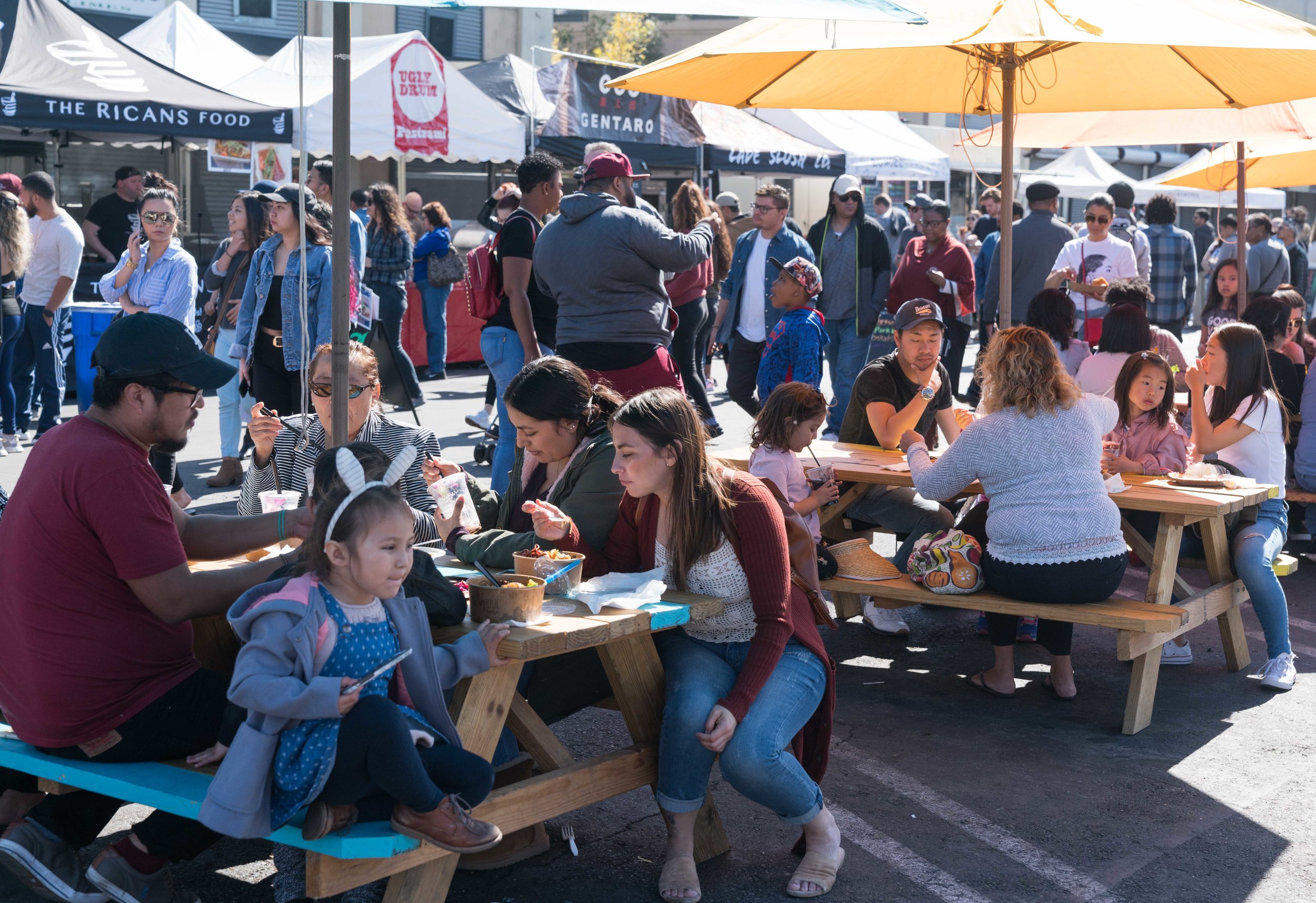  Diners at Smorgasburg LA in the downtown section of Los Angeles, Calif. on Sunday, February 25, 2018. Smorgasburg LA is a collection of food and shopping vendors that gather each Sunday at Row DTLA. (Photo by Helena Sung) 