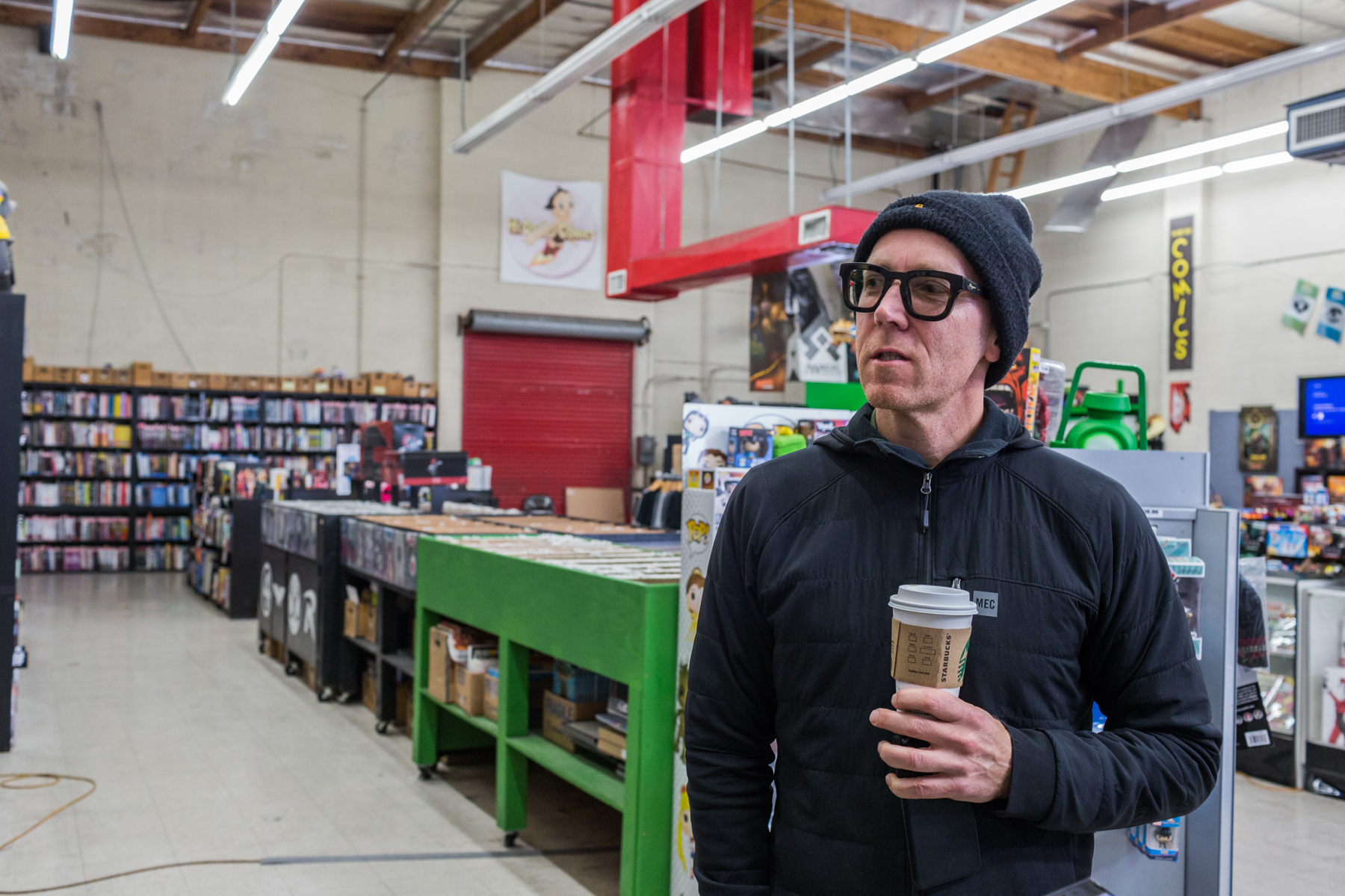 Director Ted Mcneilage browses through the graphic novels and comic books at HI DE HO comics in Santa Monica, CA on Thursday March 1 2018. He and his family have all seen the Black Panther movie and think it's a huge step forward for diversity in film. (Photo by Ruth Iorio)