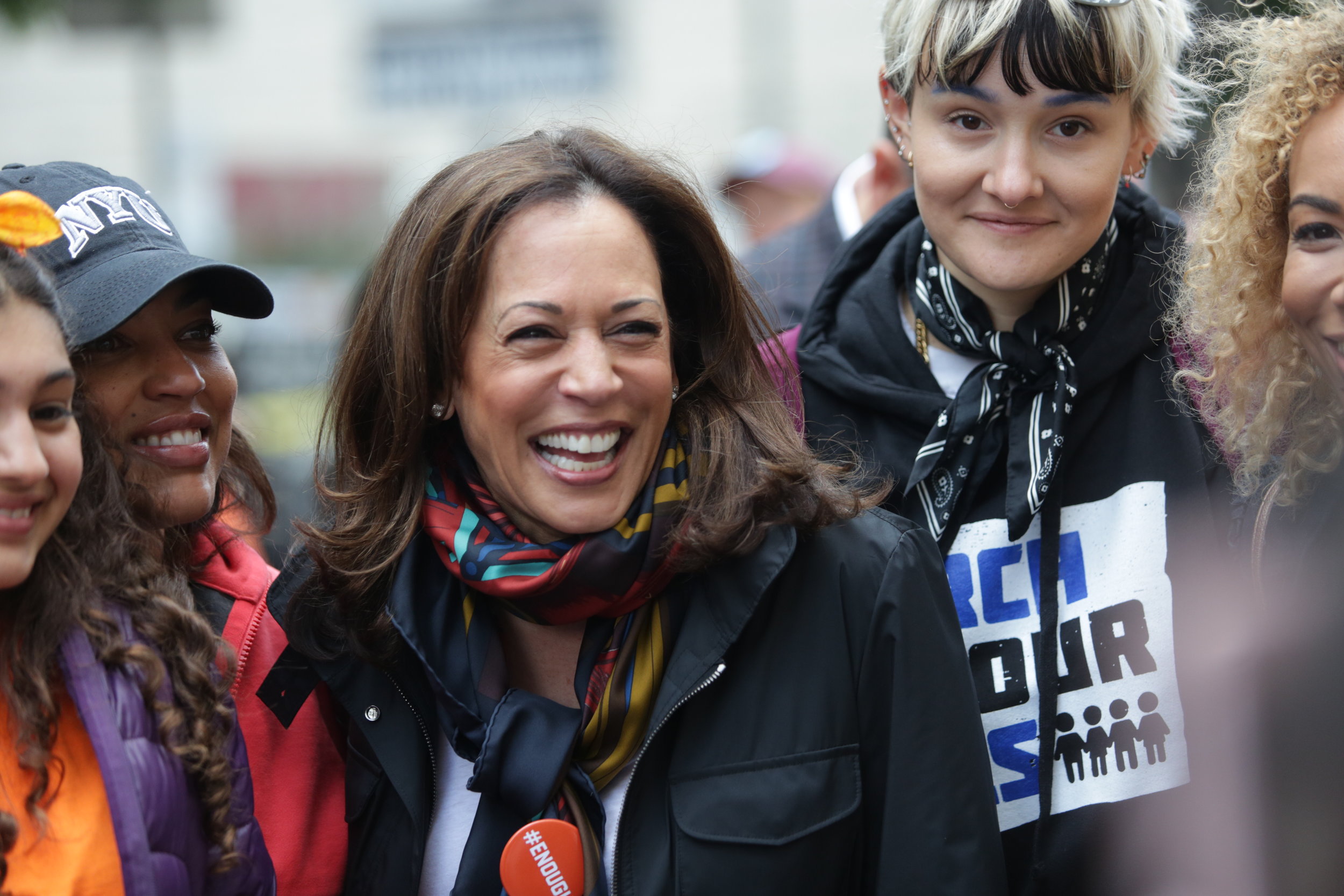  U.S. Senator, Kamala Harris, surrounded by children attending the March for Life in Downtown Los Angeles, California. Her and other prominante Angelinos attended the demonstration to show their support for stricter gun legislation and no more gun vi