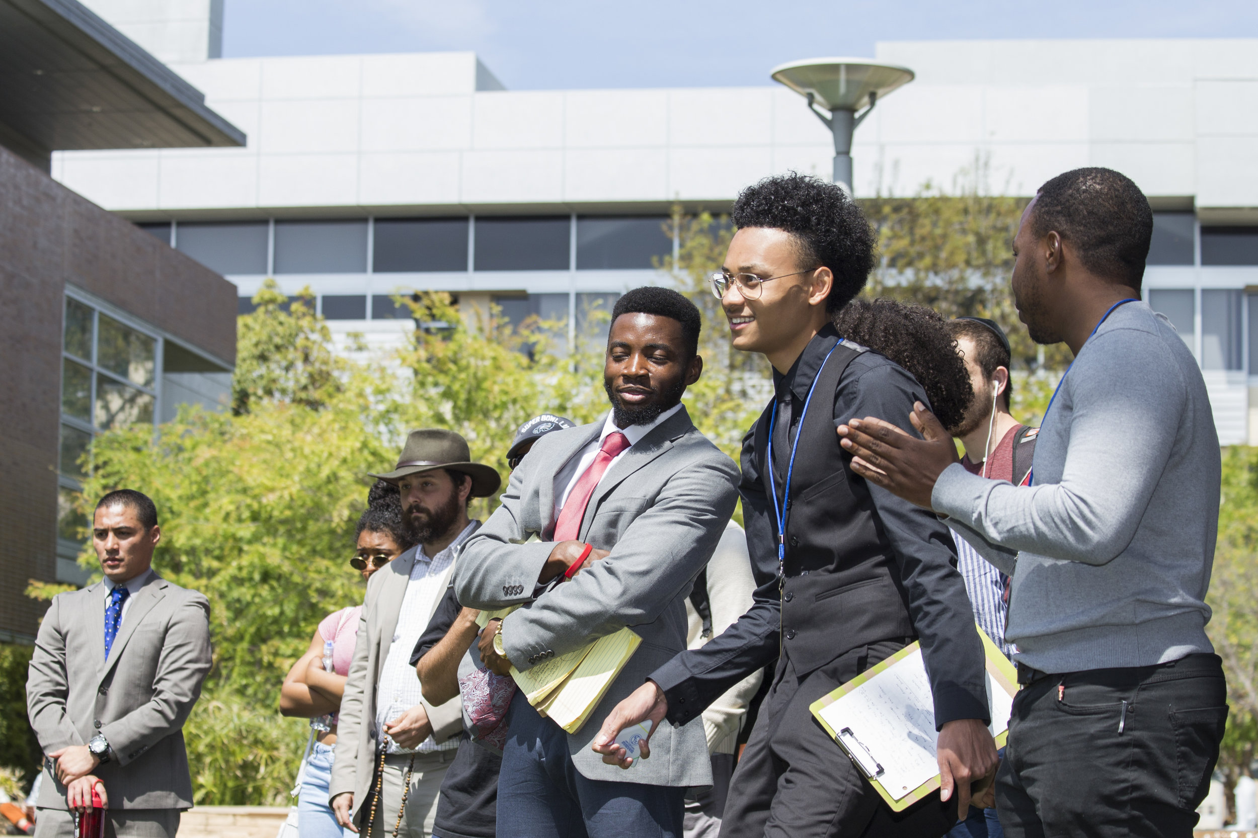 Associate Students candidates listening to the other candidates as they wait for their turn to speak.SMC main campus in Santa Monica California, on Tuesday, April 3, 2018. (Fernanda Rivera/Corsair Photo)