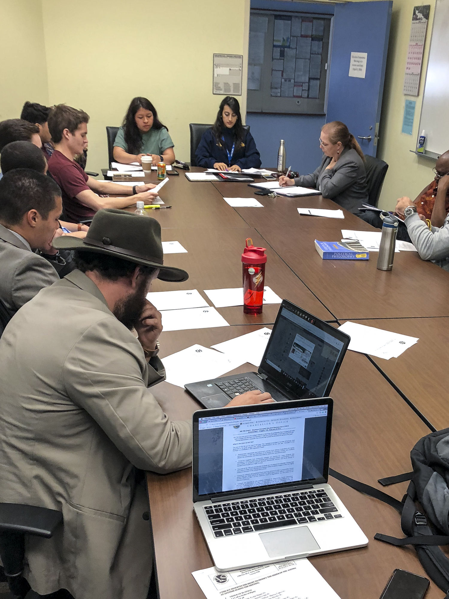  The Election Committee Members discuss a variety of filed violations amongst committee members and Associated Student candidates at the election committee meeting held in the conference room in the Cayton Center on Santa Monica College’s main campus