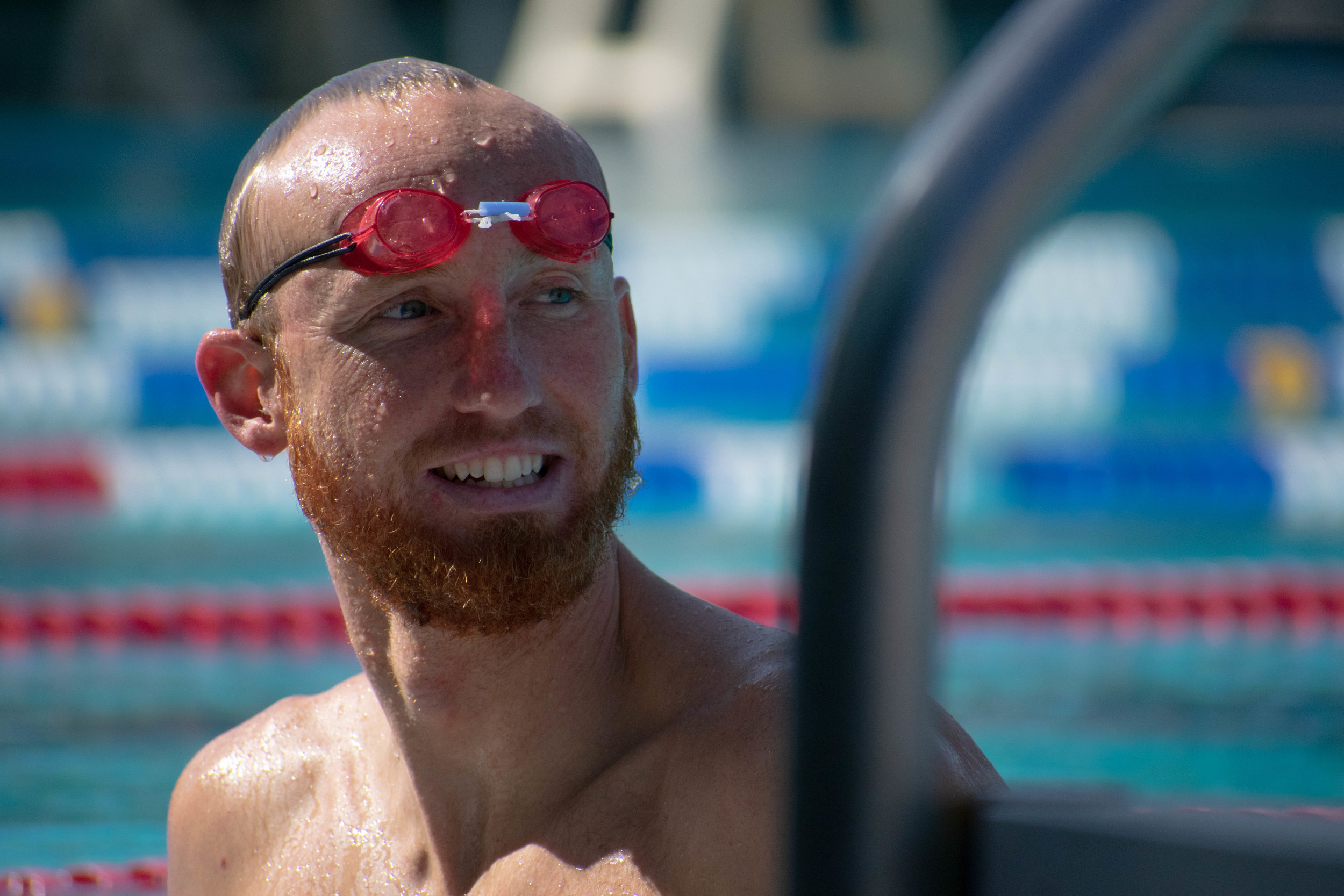  Brian Mcateer, a freshman for the Santa Monica College’s swim team, practices on Wednesday, April 11 during their daily trainings at the Santa Monica Swim Center in Santa Monica, California. The team is preparing for championships which will finish 