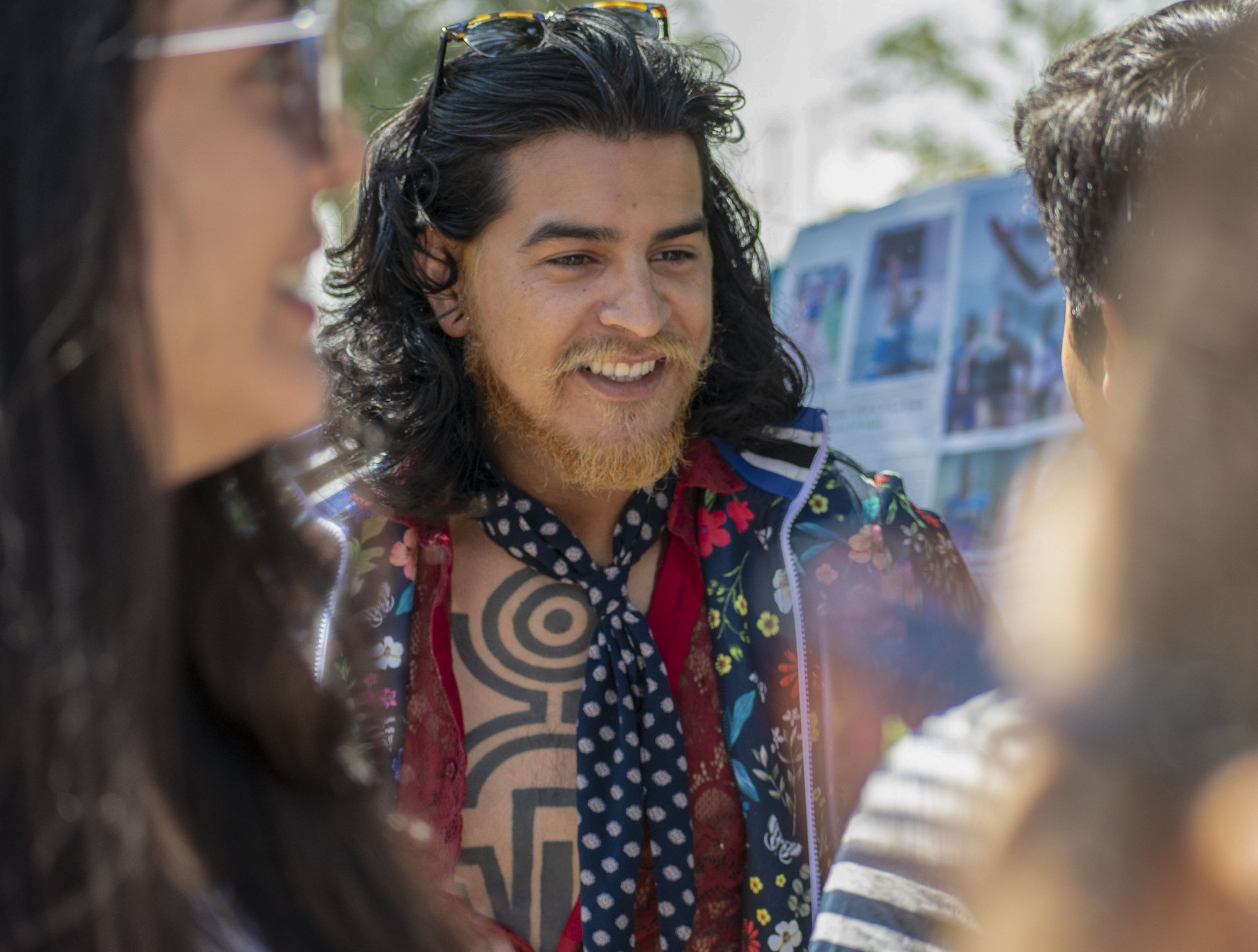 Cesar Sanchez represents Le Club Francophone on campus during Club Row on Thursday, April 26, 2018 at Santa Monica College in Santa Monica, California. With over 60 clubs in attendance, the day is meant to encourage clubs to showcase what they’ve been doing over the semester for students. (Ethan Lauren/Corsair Photo)