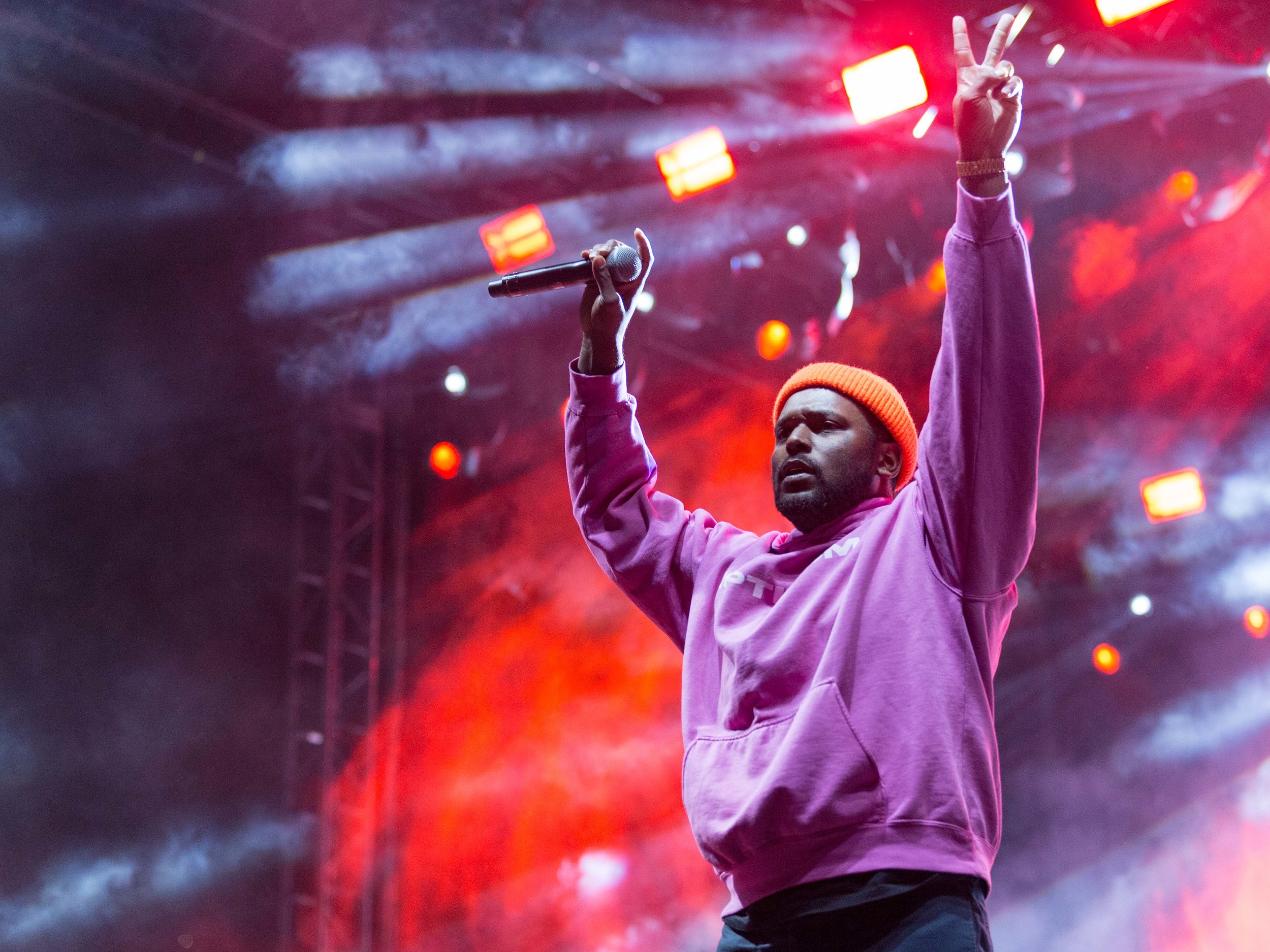 Rapper Schoolboy Q (Quincy Matthew Hanley) performs his famous single "Man of The Year" as he tells the crowd to "Put twos in the air" at the the Stick.E.Vape during The Smokers Club Festival at the Queen Mary in Long Beach, California on Saturday, April 28th 2018. (Thane Fernandes/ Corsair Photo)