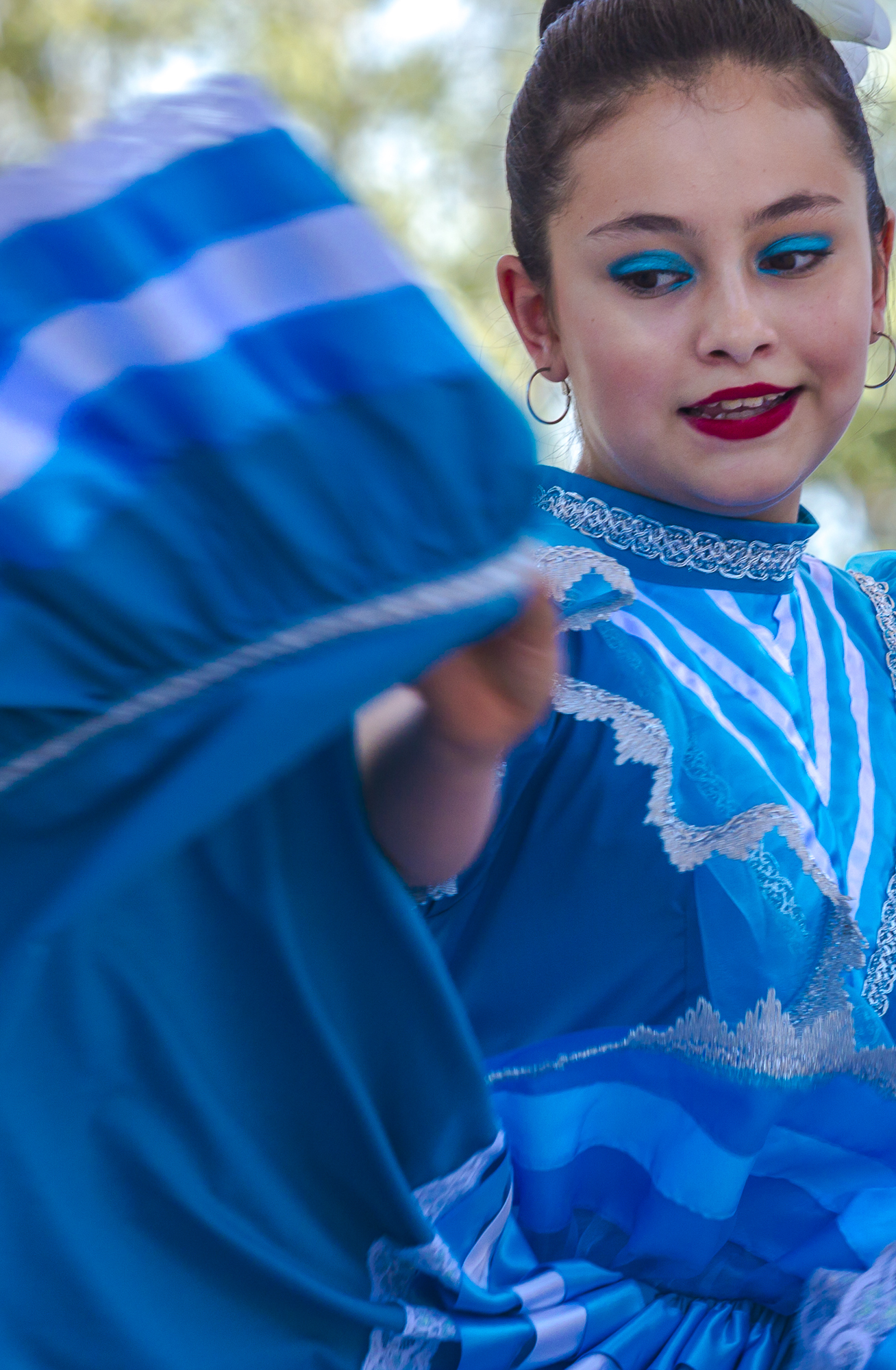  Maria Papas performs a traditional Folklora dance at Olvera Streets Cinco De Mayo celebration in downtown Los Angeles, California on May 5, 2018. (Matthew Martin/Corsair Photo) 