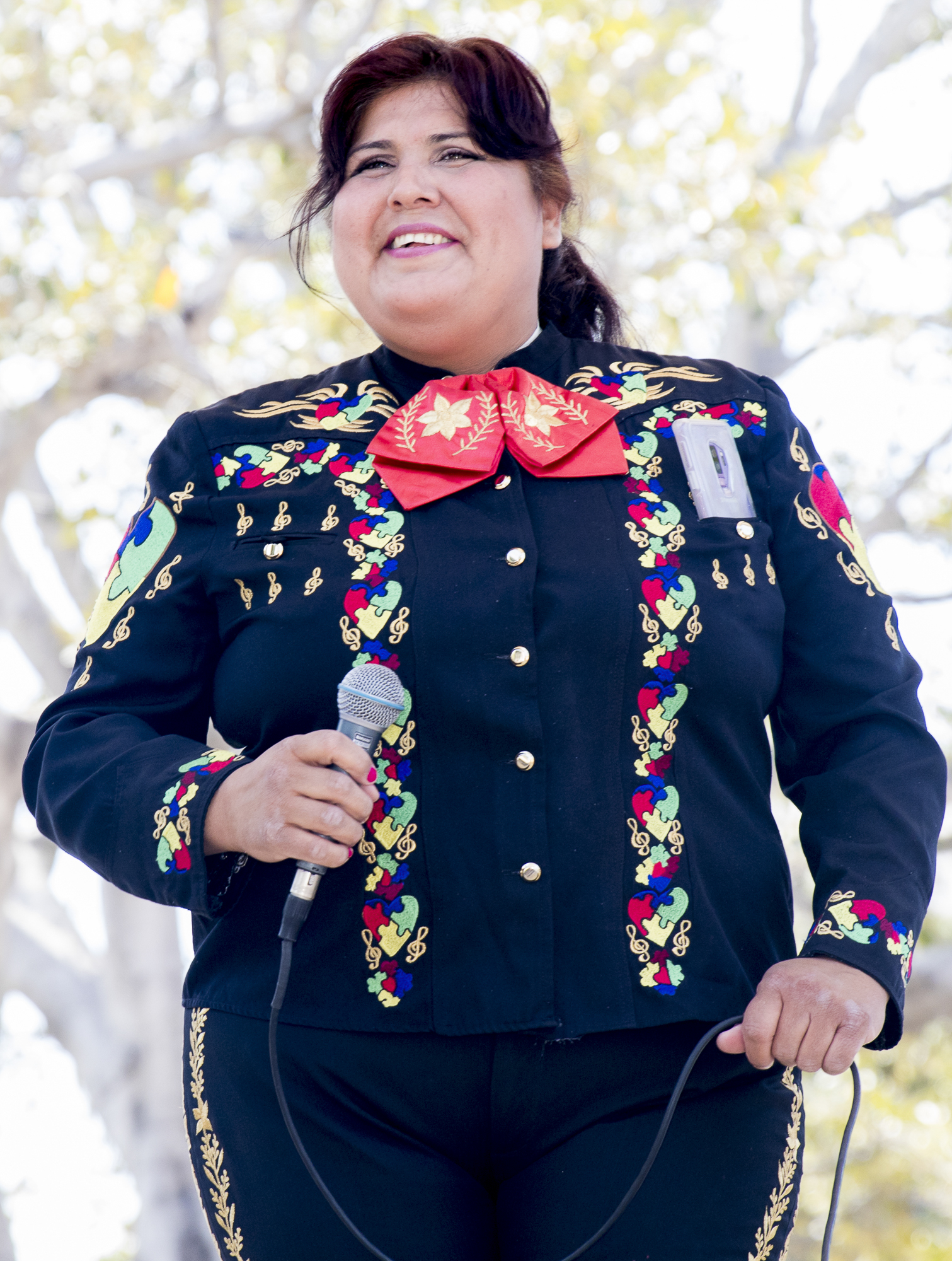  Maricela Ibarra performs traditional hispanic music at Olvera Streets Cinco De Mayo festival on May 5, 2018 in downtown Los Angeles, California (Zane Meyer-Thornton/Corsair Photo) 