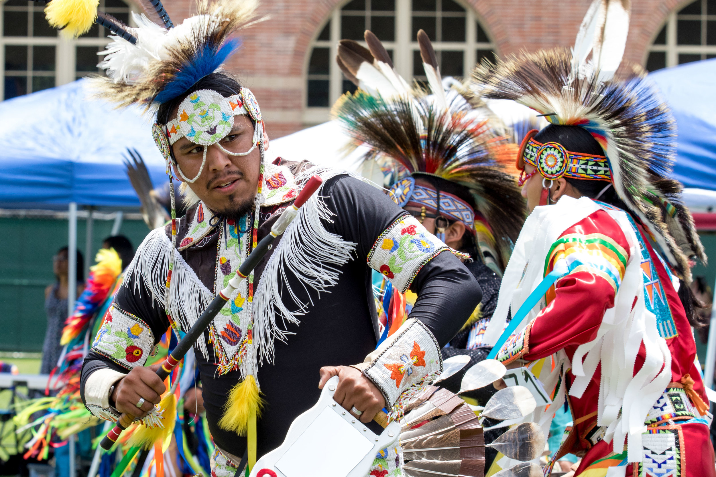  Members of Indigenous tribes all across North America gathered at the University of California Los Angeles (UCLA) practice soccer field on May 6, 2018 for the thirty third annual UCLA Pow-Wow. (Zane Meyer-Thornton/Corsair Photo) 