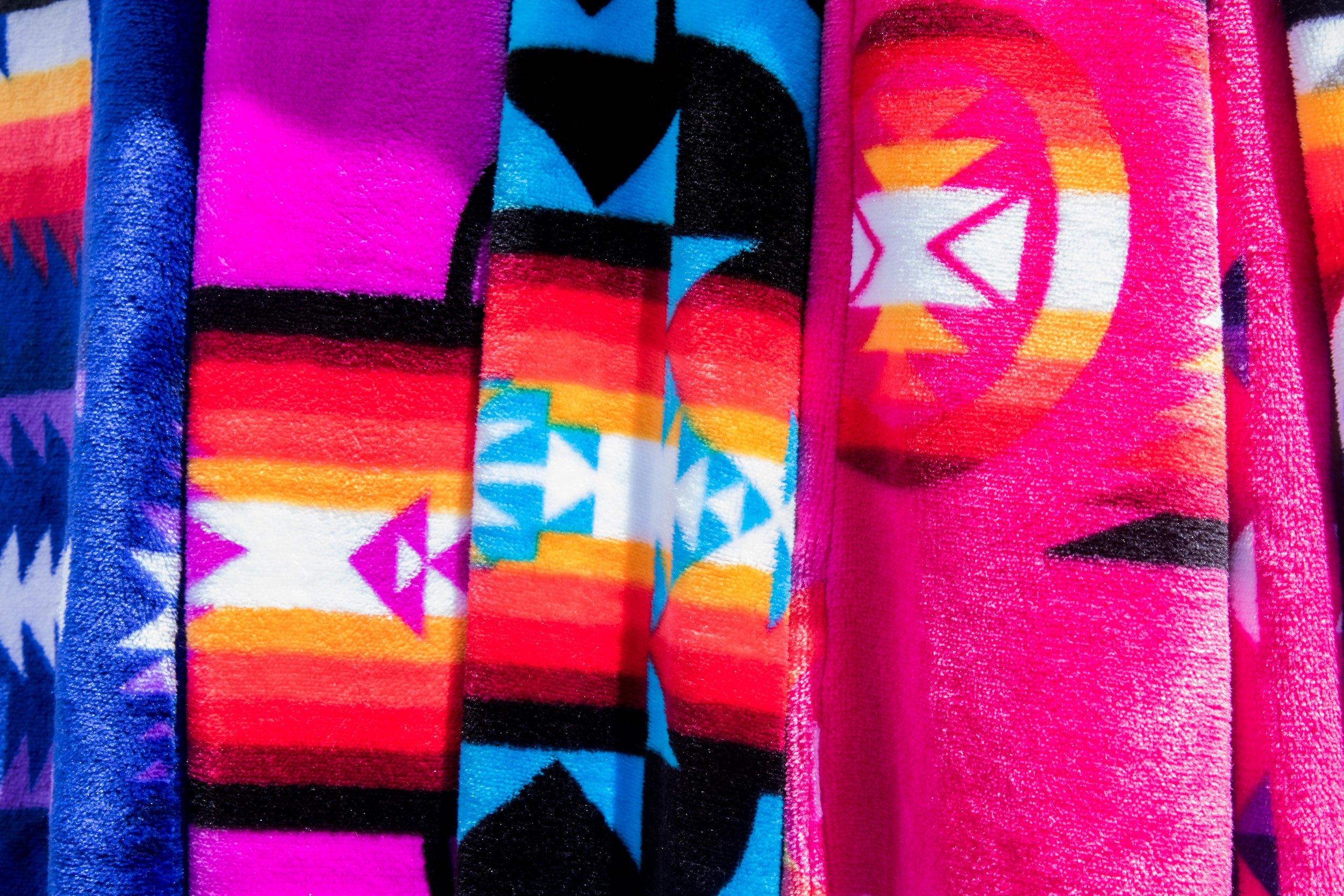  Handmade, Indigenous scarves were one of the many items available for sale at the thirty third annual UCLA Pow-Wow. The Pow-Wow hosted Indigenous Peoples from all over North America and gave event attendees the chance to experience the culture of th