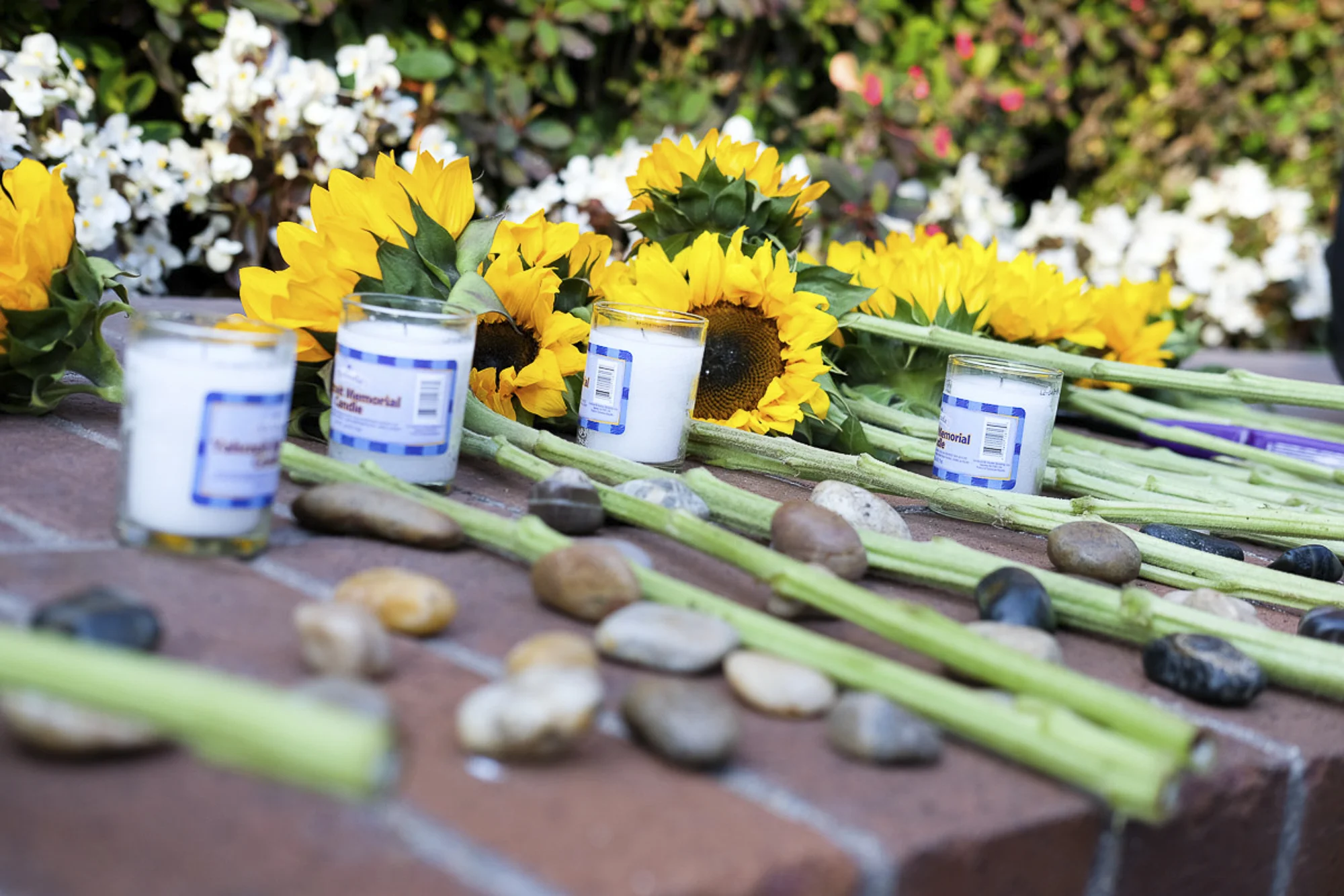 The living altar created for the Vigil for Gaza in front of Senator Harris' Office, in Santa Monica, California on May 18, 2018. (Jayrol San Jose/Corsair Contributor)
