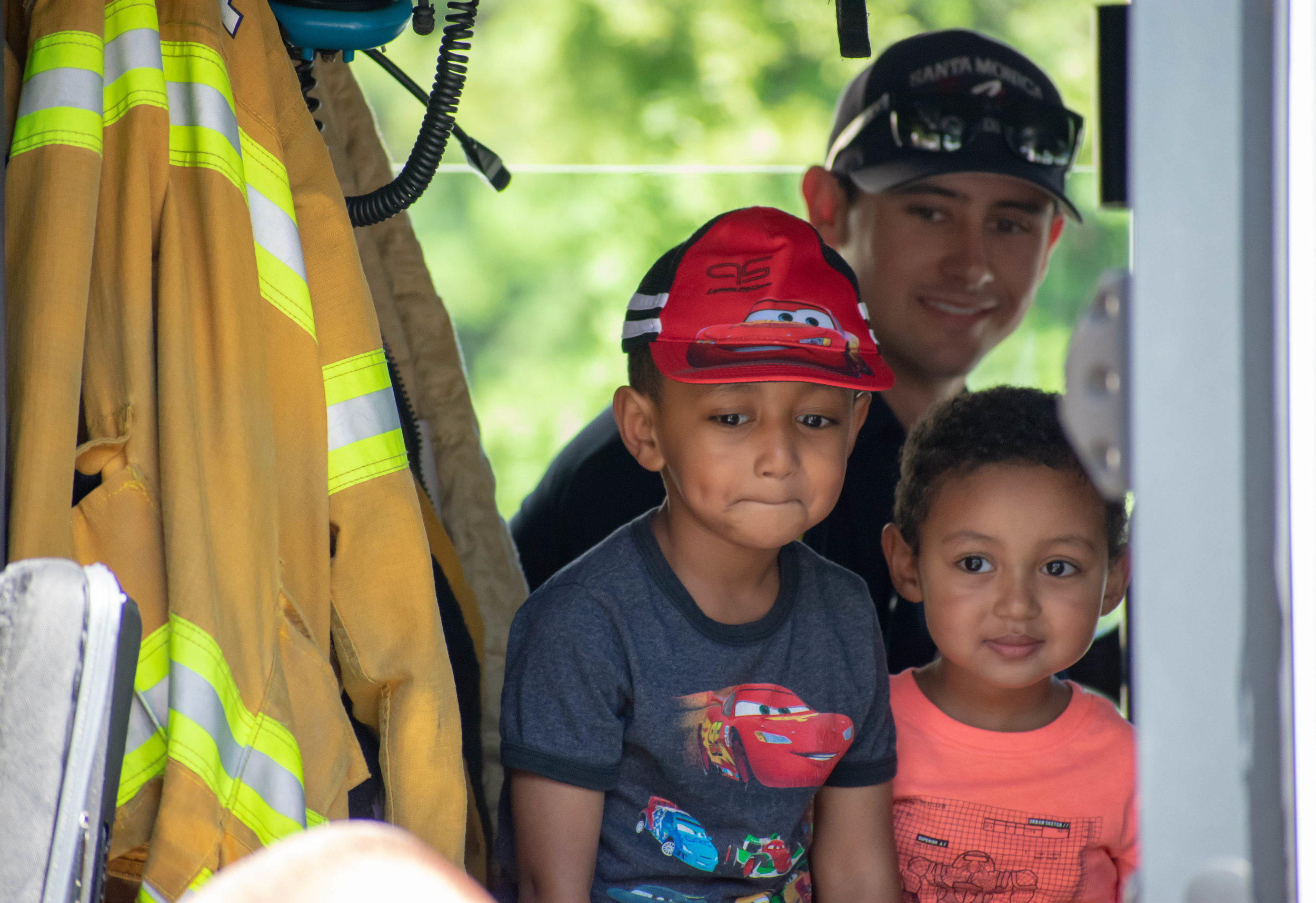  Children sit in a fire engine during a groundbreaking event in downtown Santa Monica on Saturday, June 2 at the location for the newest station. Located on 1444 7th St, the station will be replacing Fire Station No. 1, which is currently the busiest