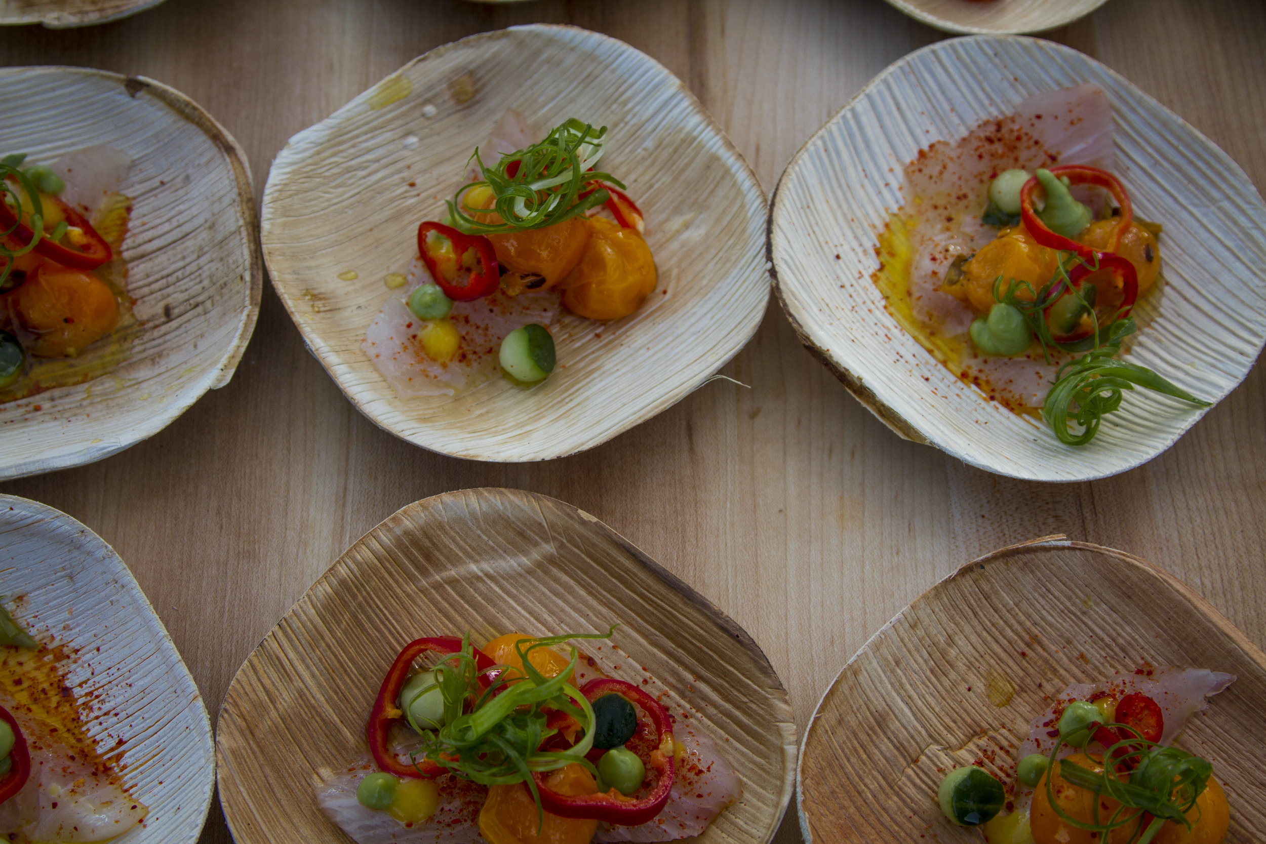  A plate of baja kanpachi from the Fairmont MIramar Hotel. At Off the Hook Seafood Festival. Oct. 6, 2018. By Yasser Marte. 