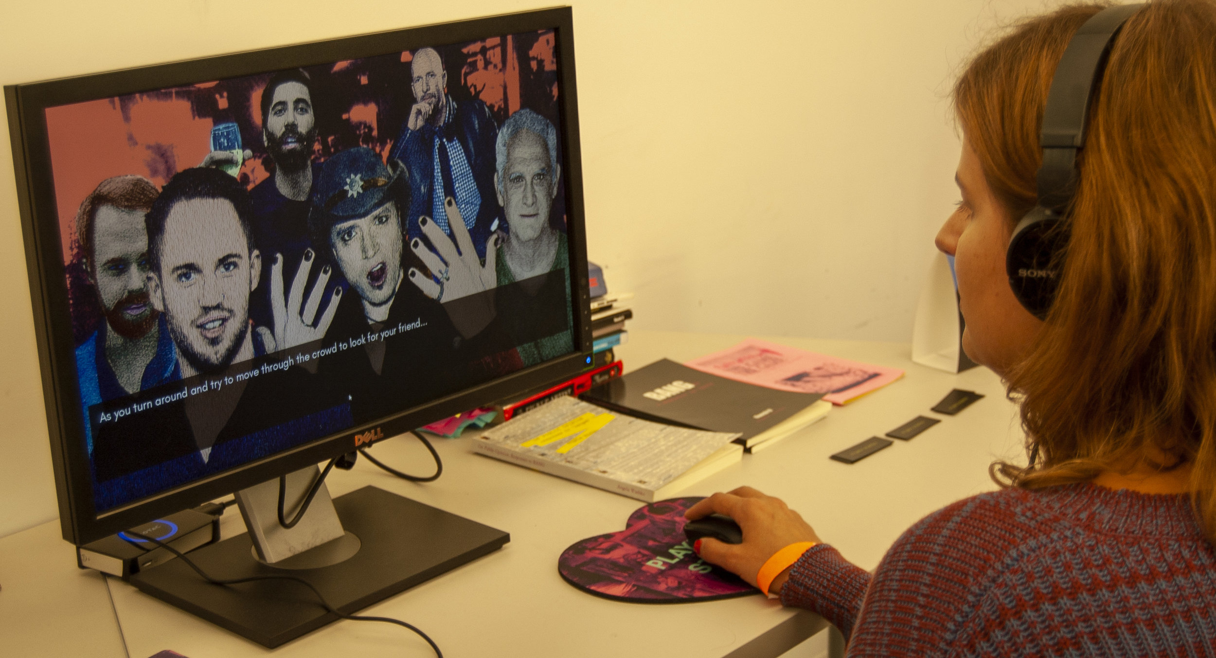 IndieCade participant plays The Game The Game, Indiecade 2018.