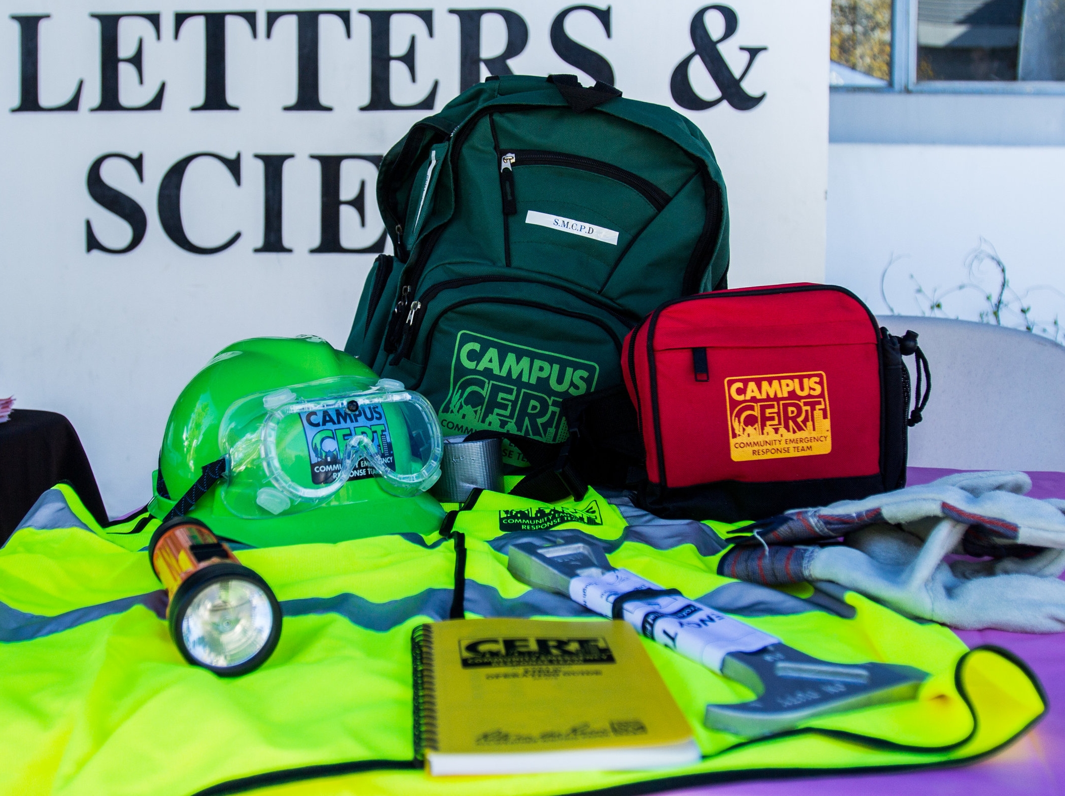  Emergency equipment located outside of the Letter and Sciences building in Santa Monica College to show students how to use them during an earthquake during the Shakeout Drill on Thursday October 18, 2018 in Santa Monica California.(Jacob Victorica/