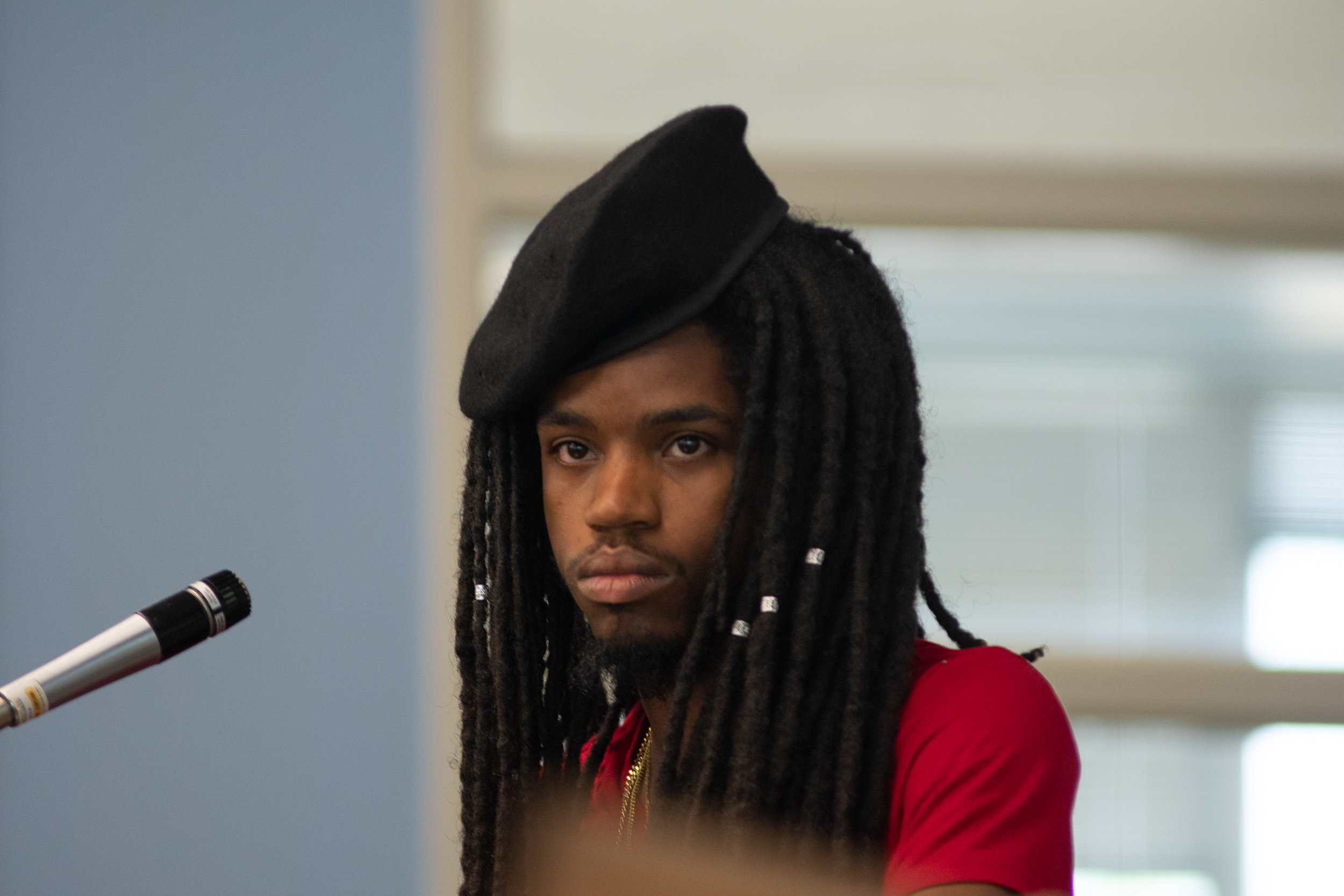  Yusef Brooksat a political debate hosted by the Inter Club Council at the Cayton Center at Santa Monica College’s main campus on Tuesday April 16 2019. (Conner Savage Corsair Staff) 