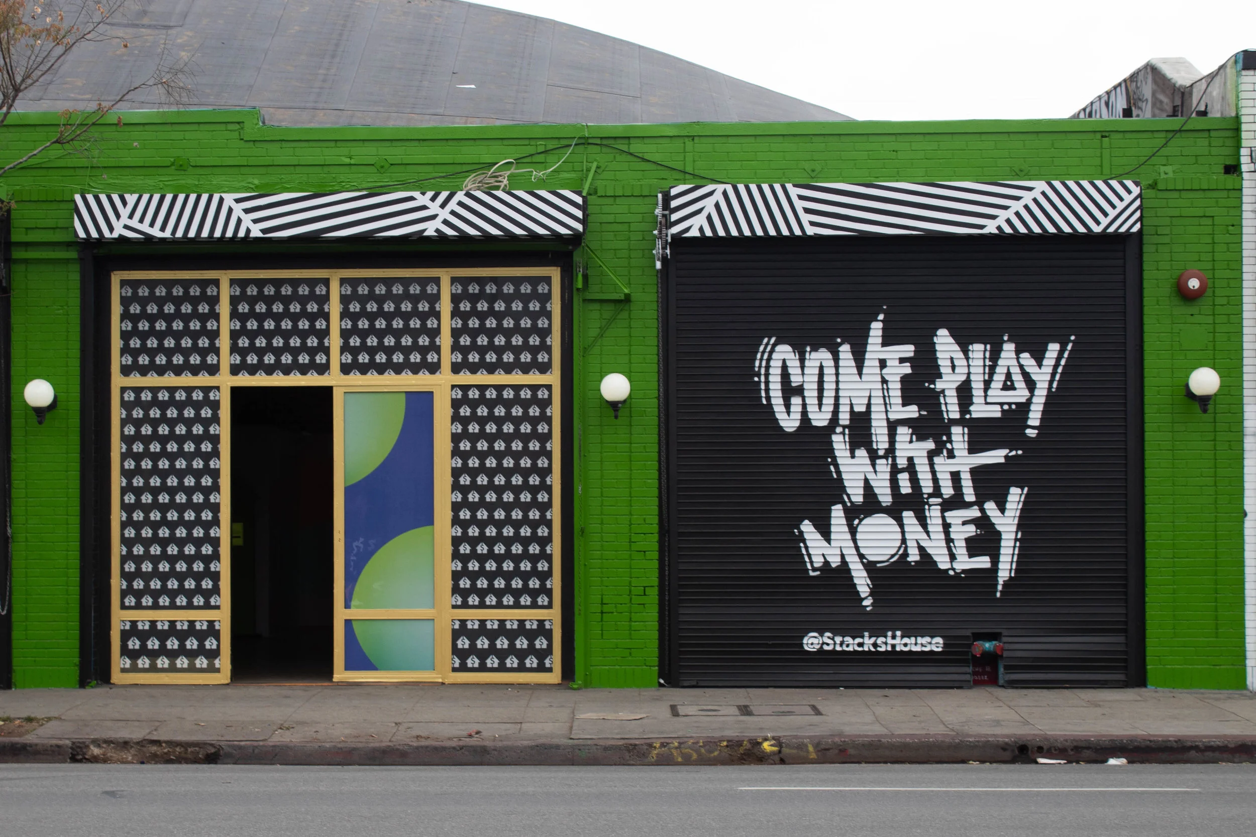  The outside of Stacks House, a pop-up experience with “Purpose,” promising to educate its attendees about financial literacy, claiming they’ll walk away with “confidence” and “inspiration for their path forward.” April 16, 2019. Los Angeles, Califor