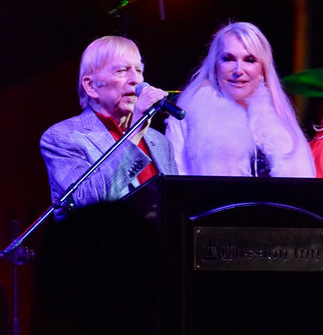  Duane and Kelly Roberts, Owner of the Mission Inn Hotel and Spa, gave speech to the crowd before switching a million lights and fireworks show to the people at the Festival of Lights. (Dennisa Villa / The Corsair) 