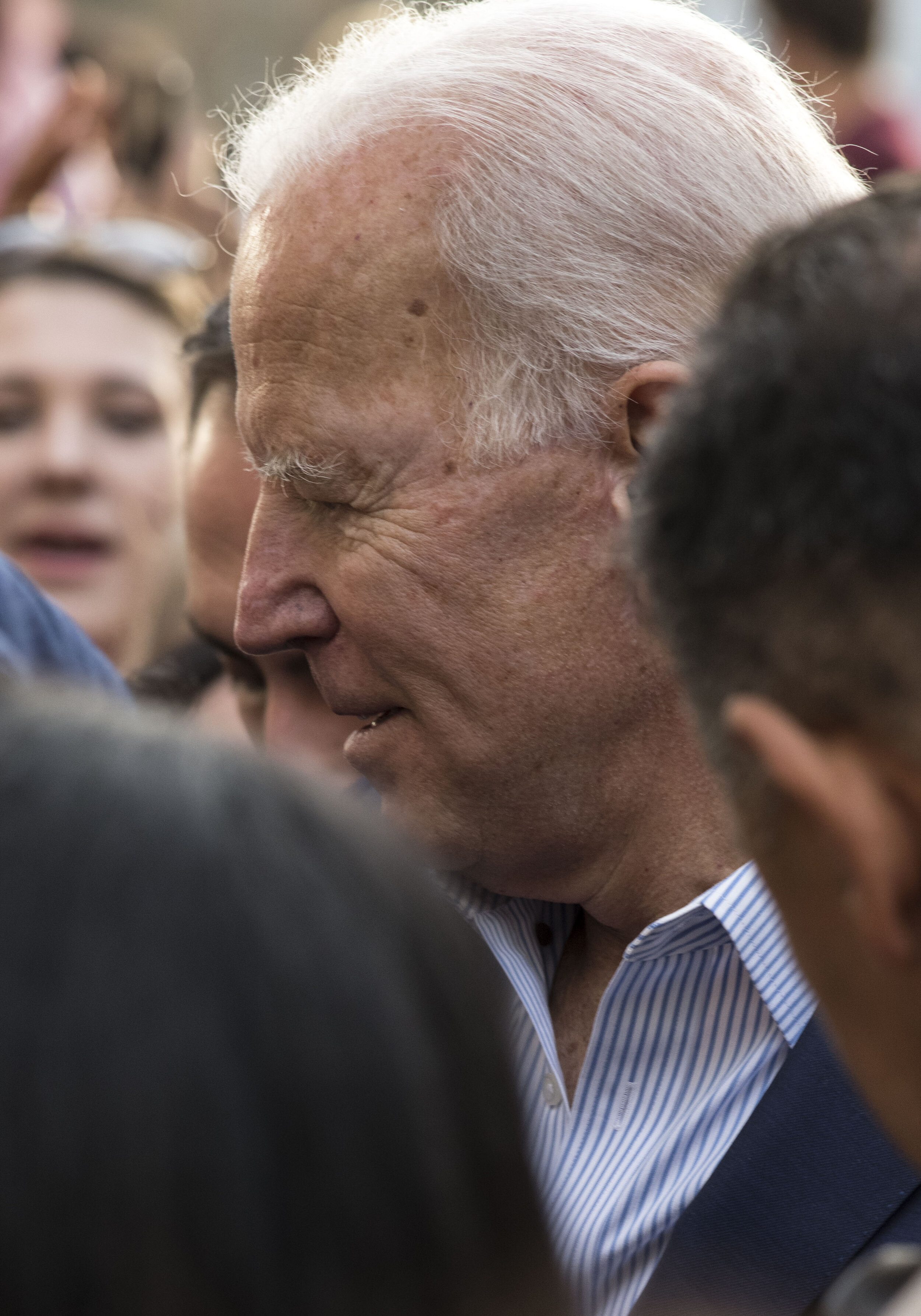  Image of possible democratic candidate for president of the United States of America in 2020 Joe Biden exiting through while speaking to the crowd after giving his closing remarks at Los Angeles Trade Tech College. (Thursday 11/14/2019 Photo Kevin T