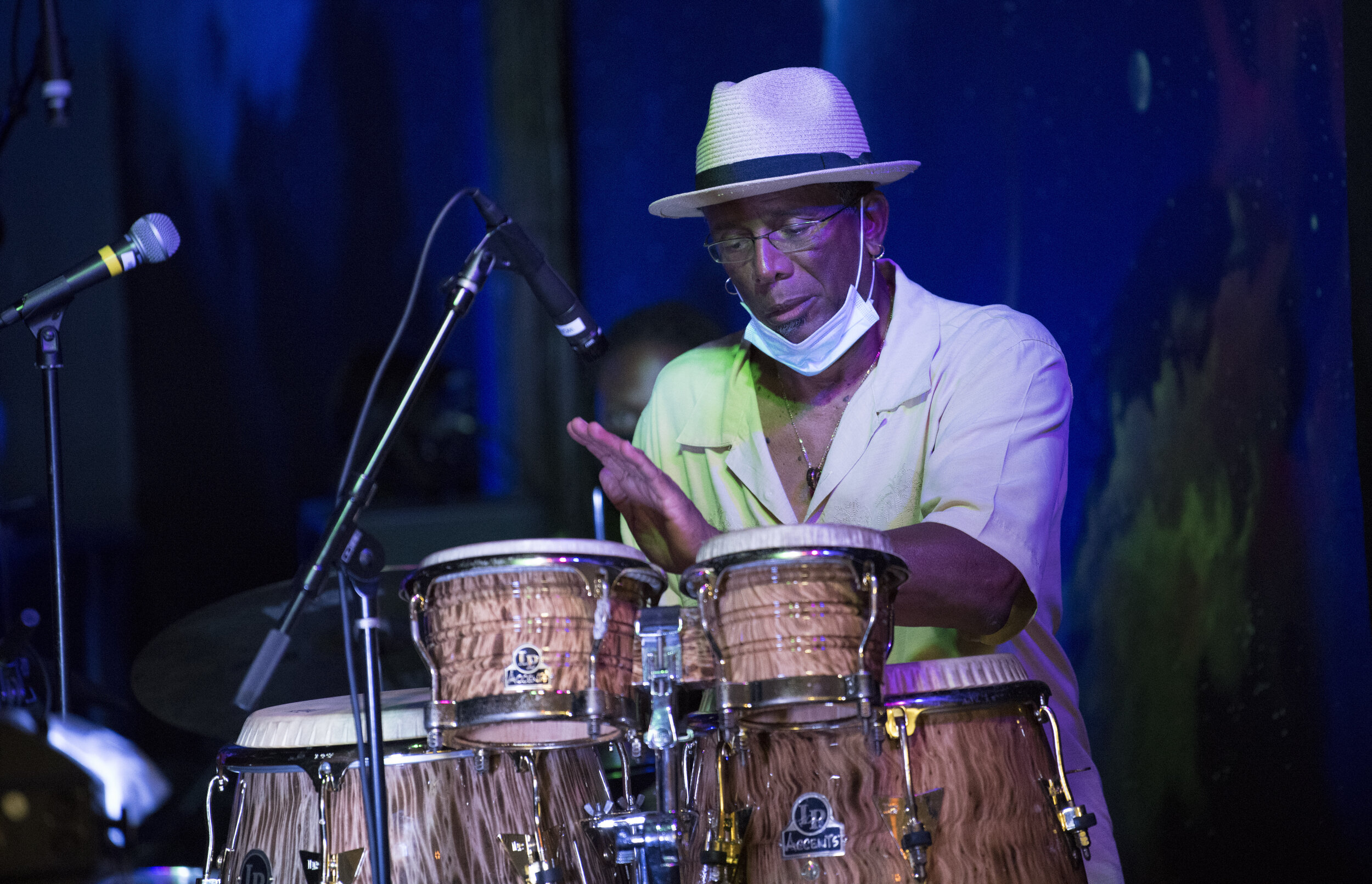  World Stage Performance Gallery Los angeles CA. Host Rock the vote and online jazz concert to promote voter registration. Percussionist Munyungo Jackson performs for Rock The Vote September 09/06/2020 (Corsair photographer Kevin Tidmore). 