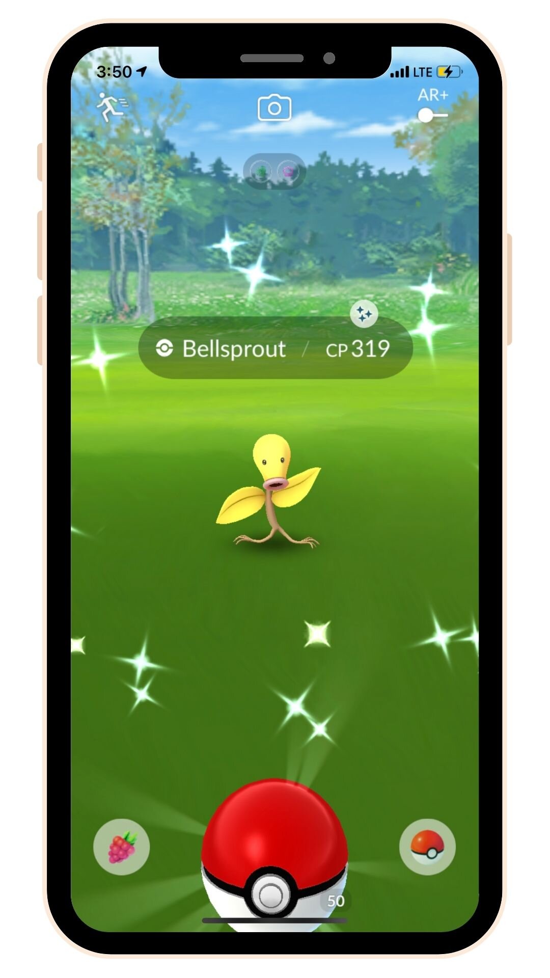  A Shiny Pokemon appears on screen in Pokemon Go. (Image Courtesy of Reza Nosrati | The Corsair) 