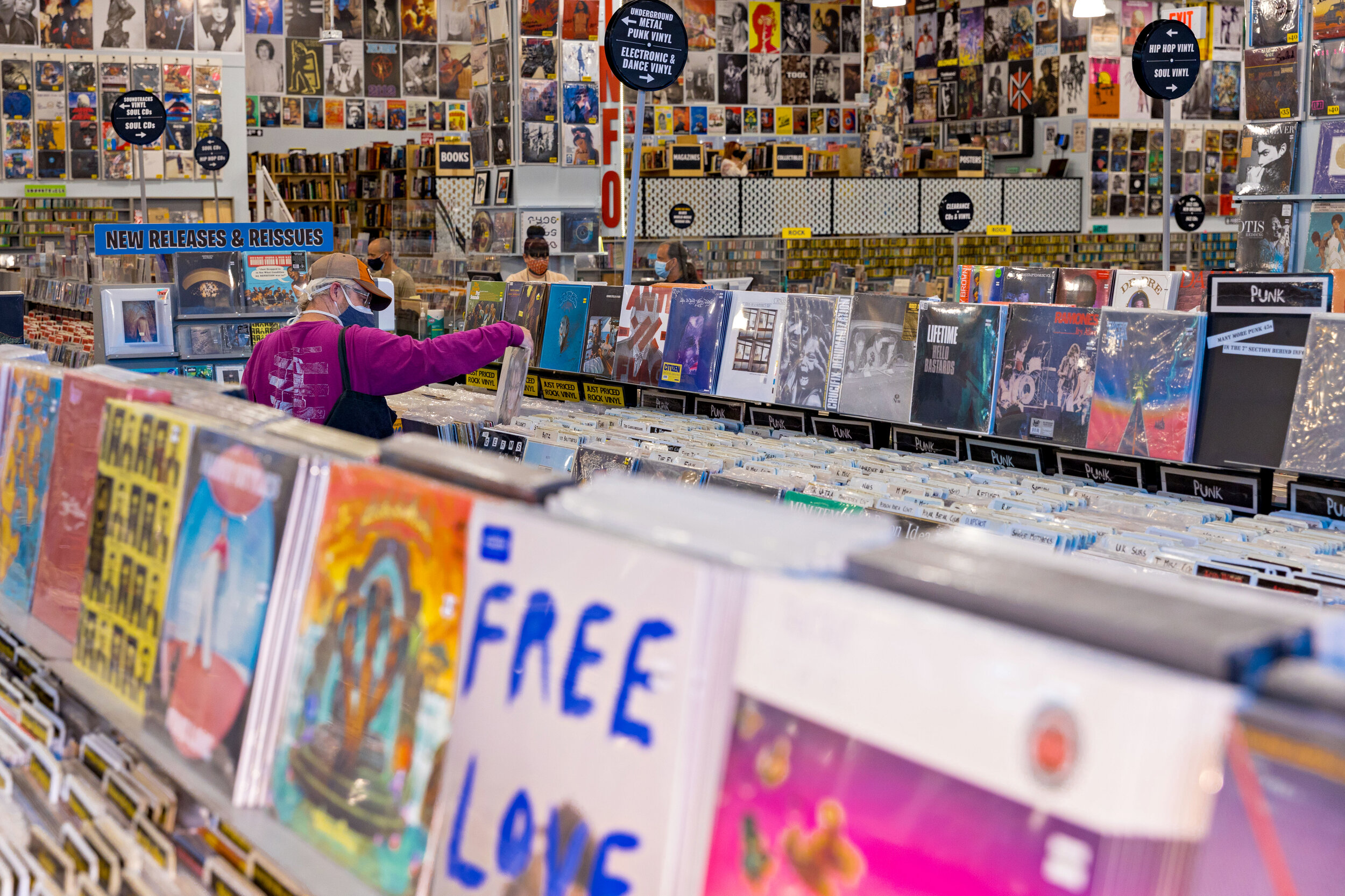  Amoeba Music, an iconic Hollywood record store, prepares to reopen at thier new location at 6200 Hollywood Blvd., in Hollywood Neighborhood of Los Angeles, California on Wednesday, March 30, 2021.  The previous location, nearby on Sunset Blvd., was 