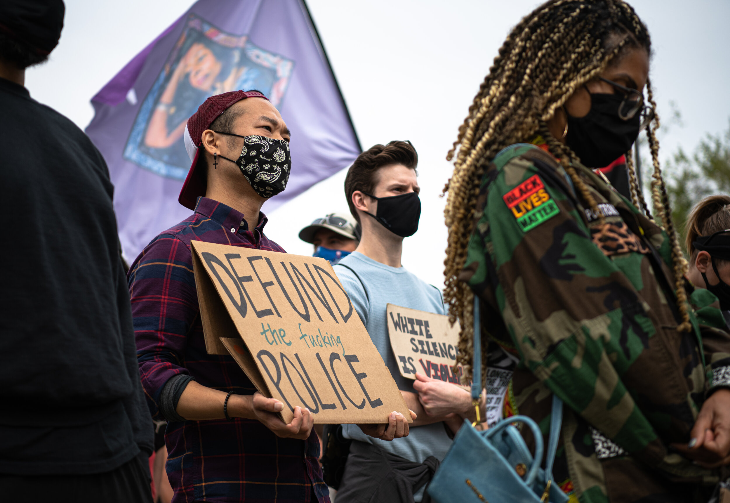  Black Lives Matter attendees show thier support for George Floyd at the Memorial event held in his honor on April 25, 2021, in Hollywood, Calif. (Jon Putman / The Corsair) 
