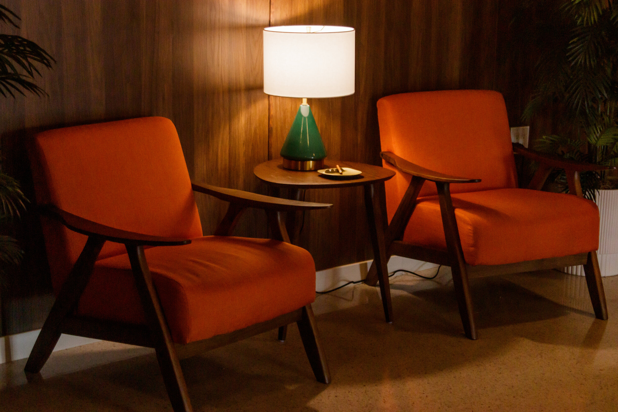   Mid-century modern furniture at the Madcap Motel, in downtown Los Angeles, Calif., on Saturday, May 8, 2021. Marco Pallotti | The Corsair  