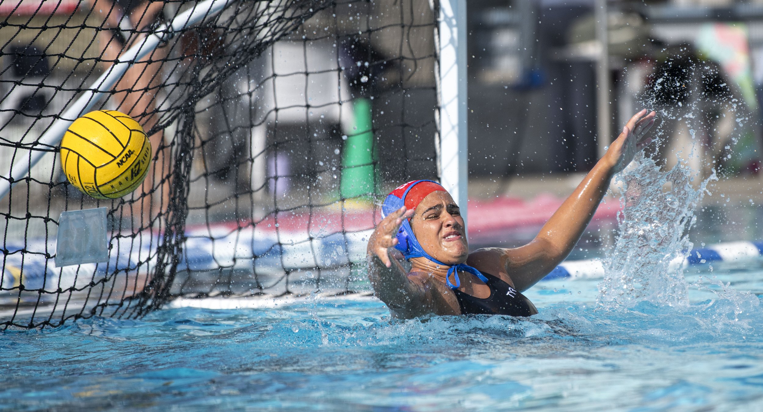  Santa Monica College Freshman Goalie Ginger Garret (1) misses a shot attempt from a Valley College player which ultimately led to a goal. (Jon Putman | The Corsair) 