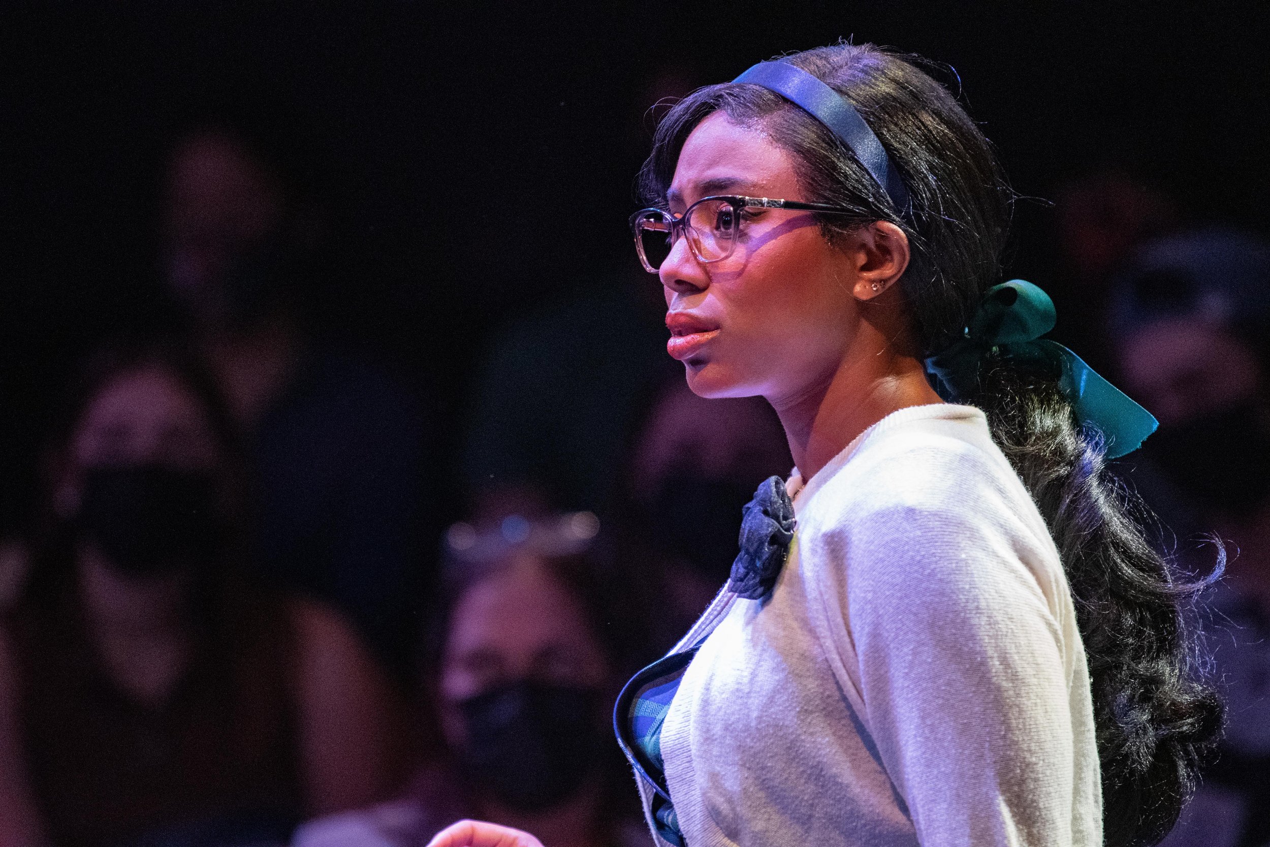  Charity Reid, playing the part of Mary Greene's best friend Patti Perkins, looks on in horror upon realizing that she has begun to change dramatically in G. Bruce Smith's "Broken Mirror: A Frankenstein Odyssey" (dir. Perviz Sawoski), a performance p