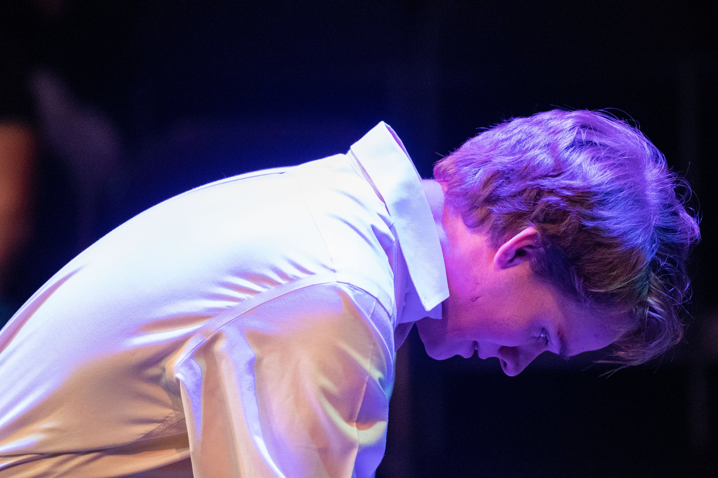  Jeffrey Speirs, playing Daniel Alexandar, expresses profound sadness in G. Bruce Smith's "Broken Mirror: A Frankenstein Odyssey" (dir. Perviz Sawoski), a performance put on by the Theatre Arts Department on the Santa Monica College Theatre Arts Comp